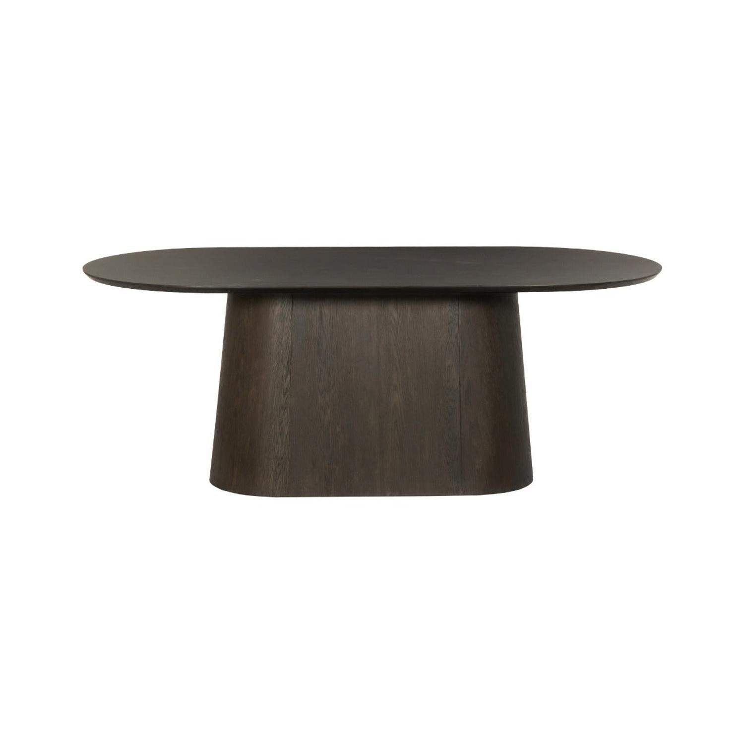 Esstisch Novero aus Eichenholz 200cm - Dunkelbraun-Esstische Oval-Livingfurn-le canapé