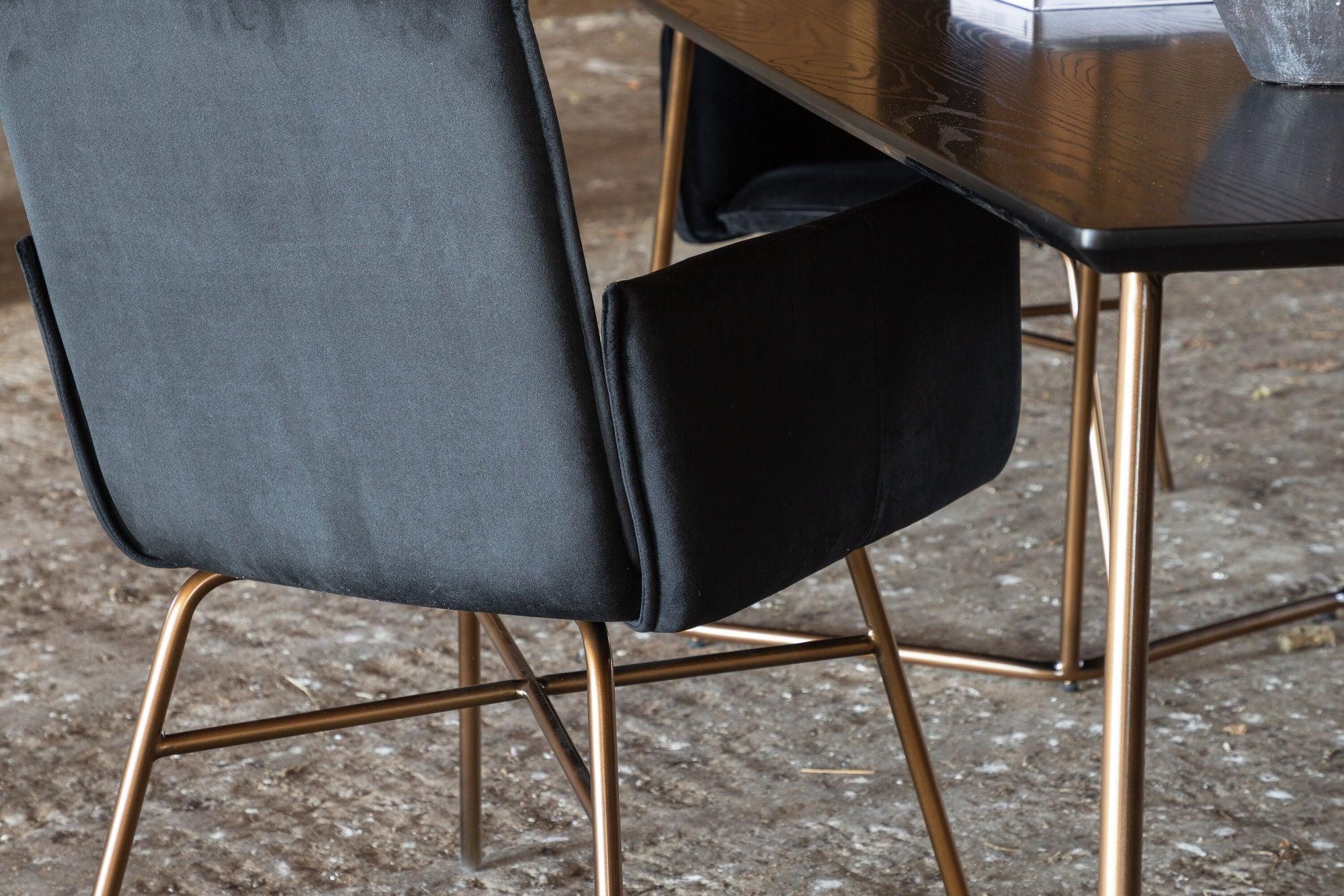 Esstisch Petra 190*90cm - Schwarz / Kupfer-Esstische Rechteckig-Venture Home-le canapé