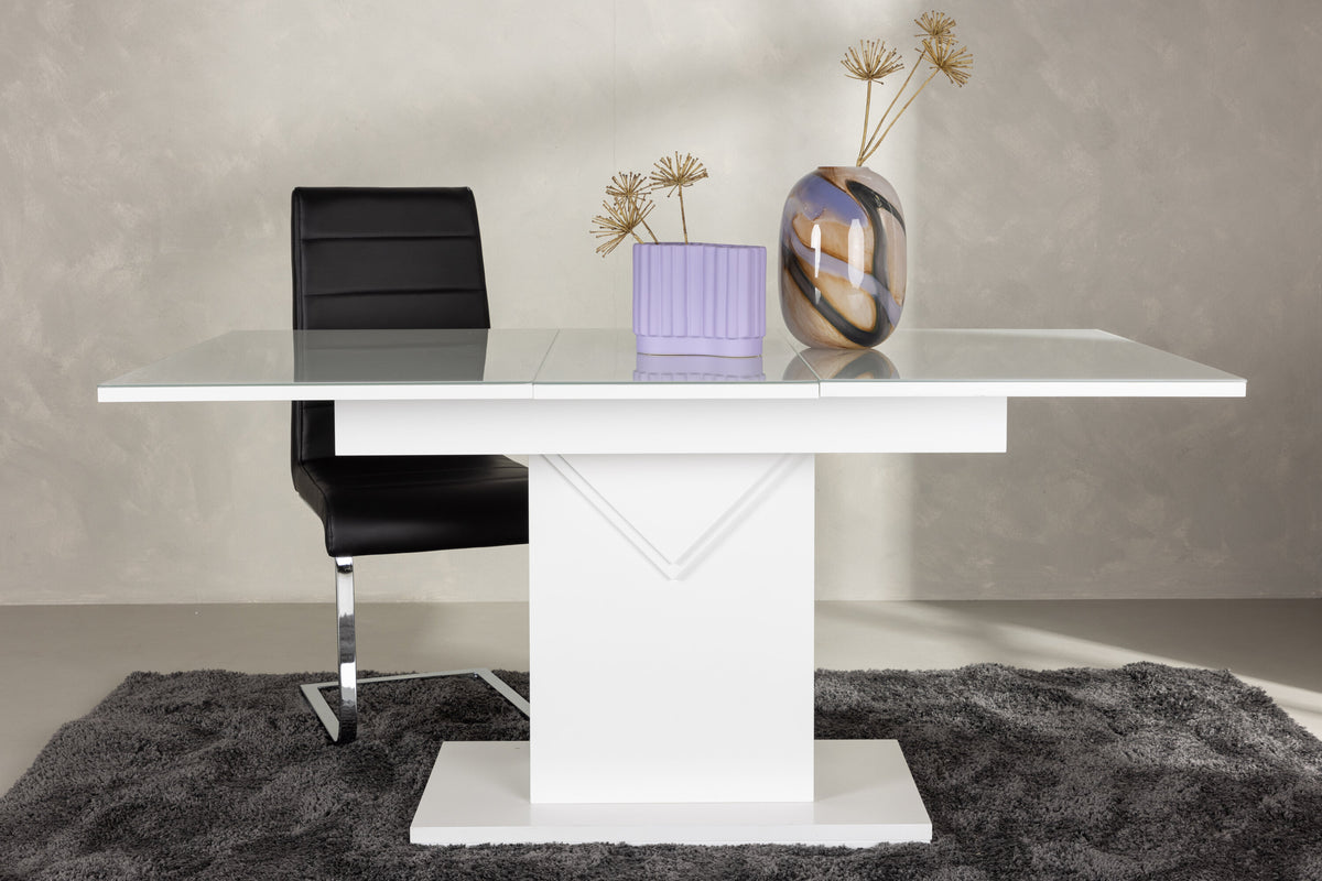 Esstisch Pluto 120cm ausziehbar - Weiß-Esstische ausziehbar-Venture Home-le canapé
