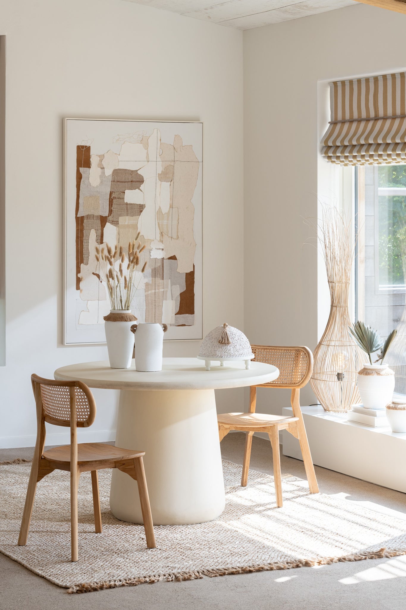Esstisch Ram Ø118cm - Beige-Esstische Rund-J-Line-le canapé