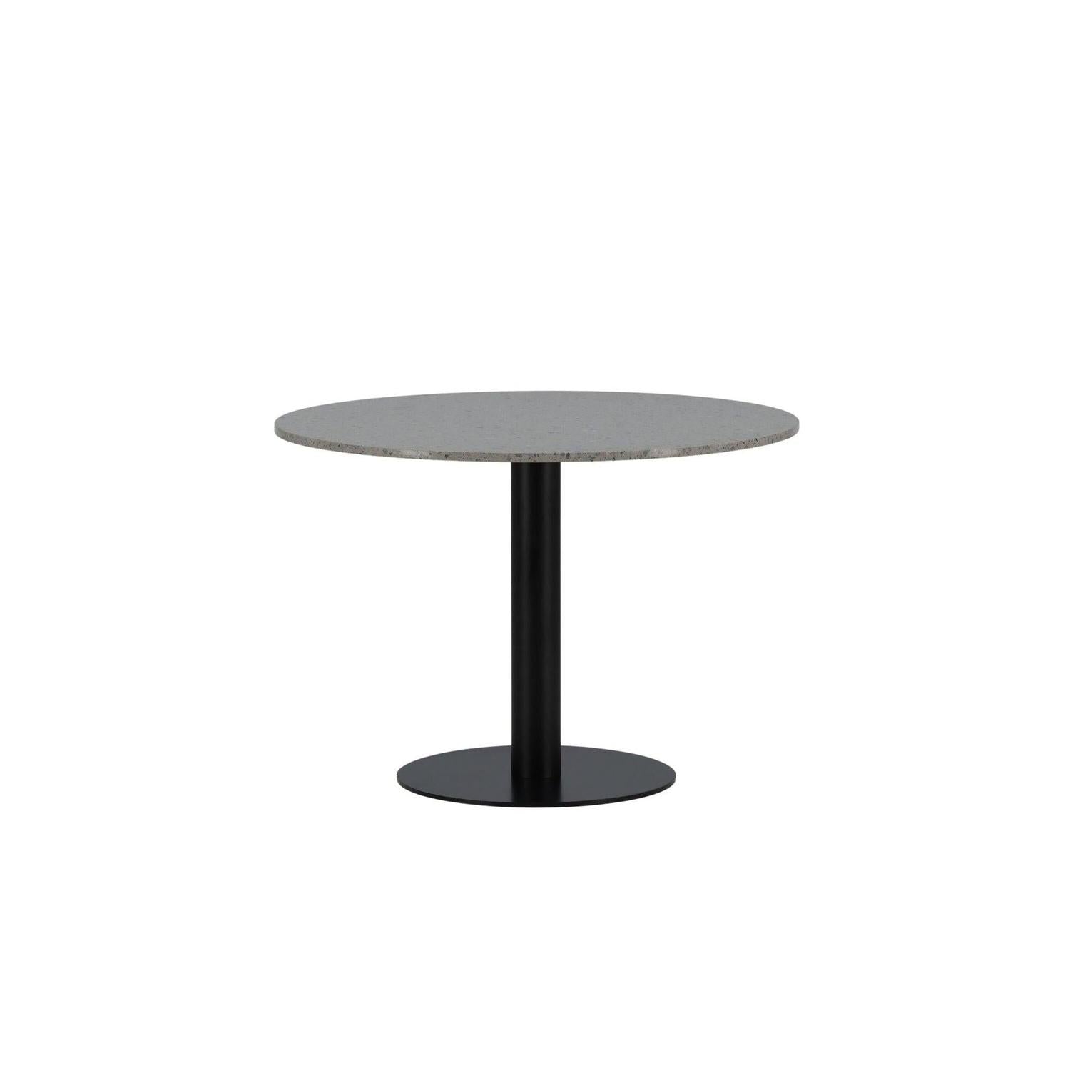 Esstisch Razzia Ø106cm - Grau Terazzo / Schwarz-Esstische Rund-Venture Home-le canapé