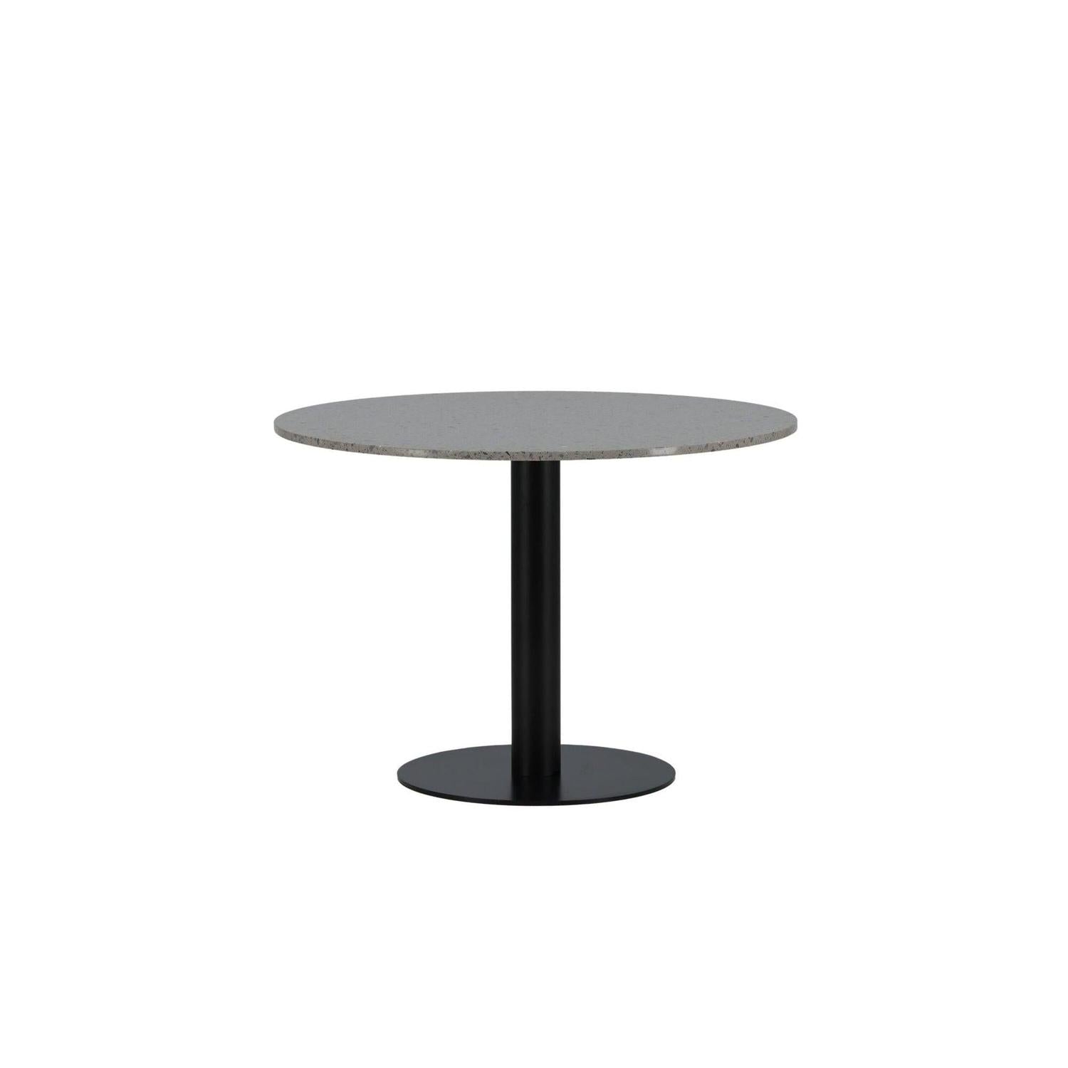 Esstisch Razzia Ø106cm - Grau Terazzo / Schwarz-Esstische Rund-Venture Home-le canapé