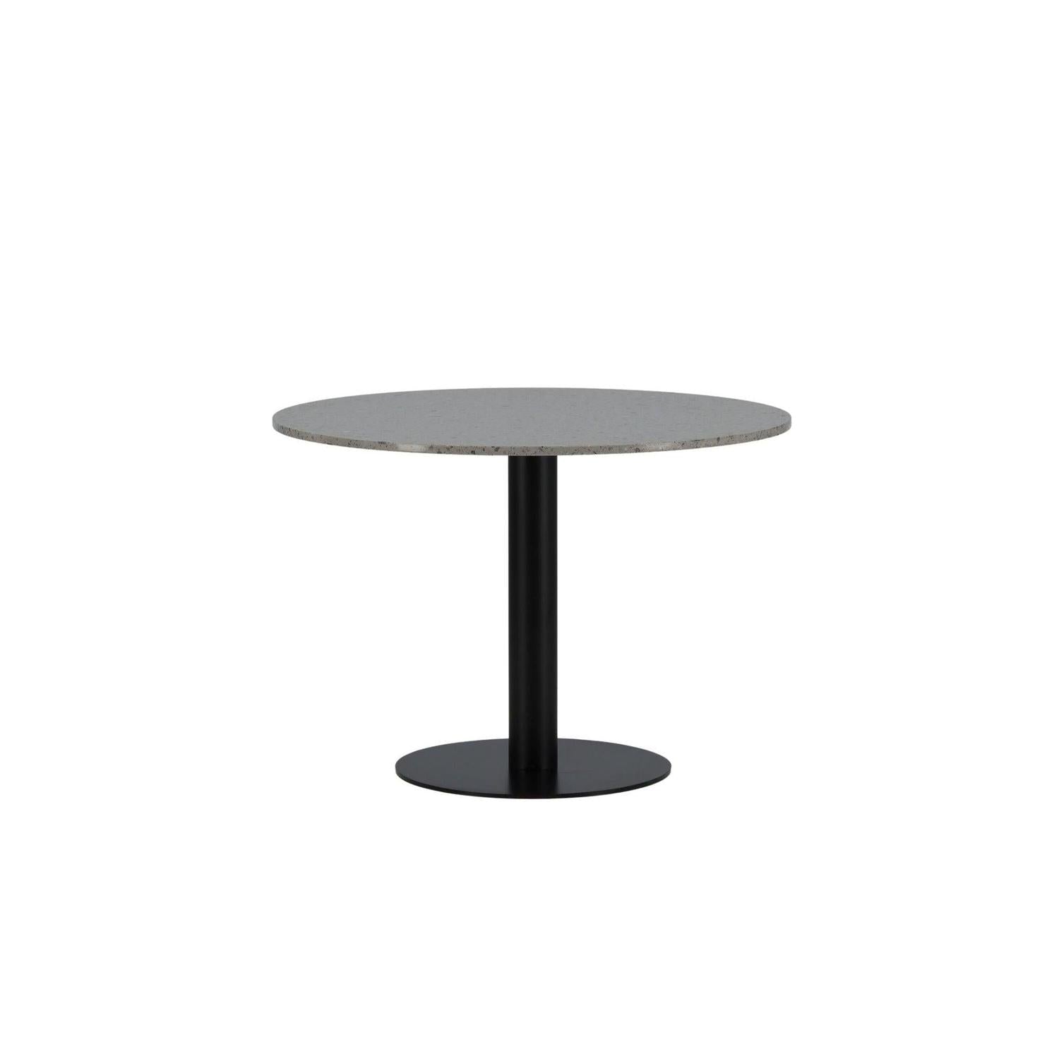 Esstisch Razzia Ø106cm - Grau Terazzo / Schwarz-Esstische Rund-Venture Home-le canapé