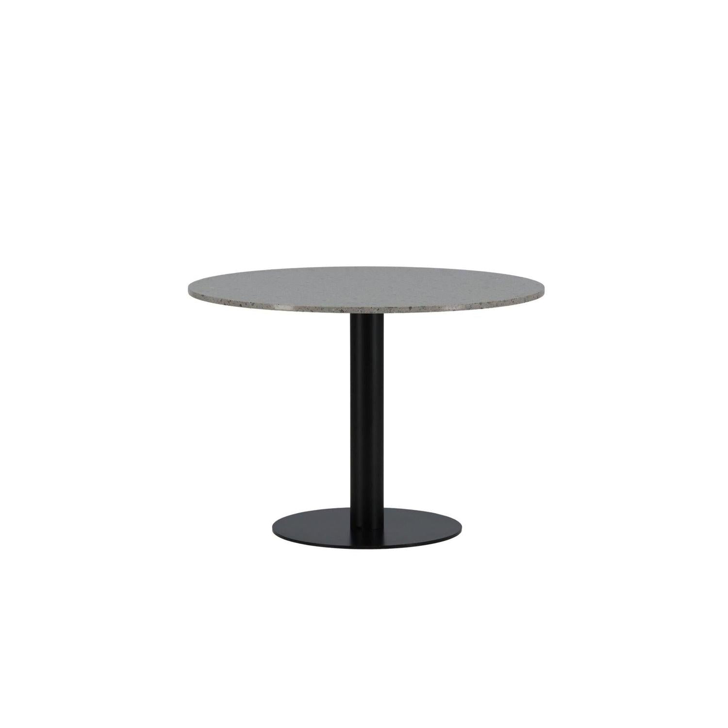 Esstisch Razzia Ø106cm - Grau Terazzo / Schwarz-Esstische Rund-Venture Home-le canapé