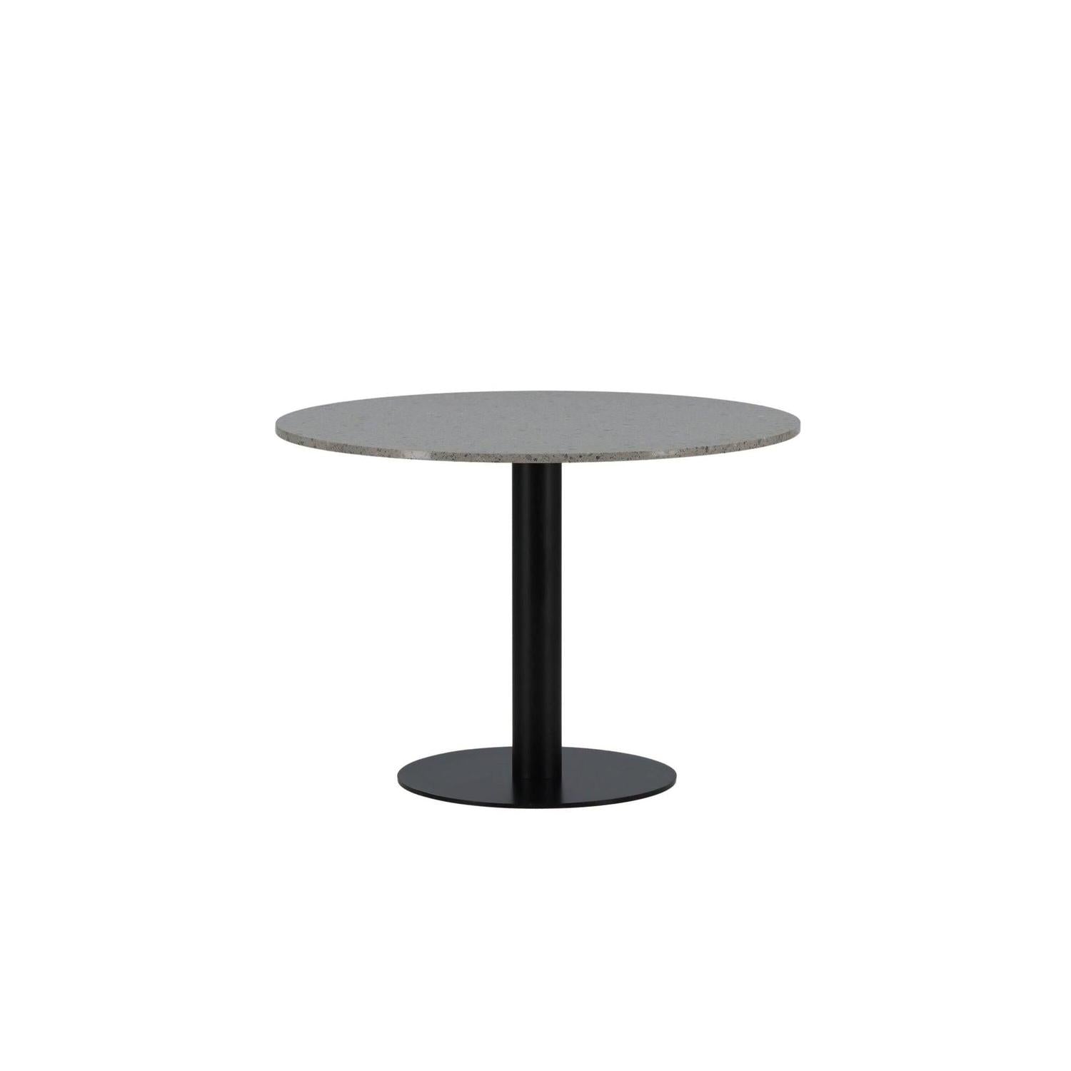 Esstisch Razzia Ø106cm - Grau Terazzo / Schwarz-Esstische Rund-Venture Home-le canapé
