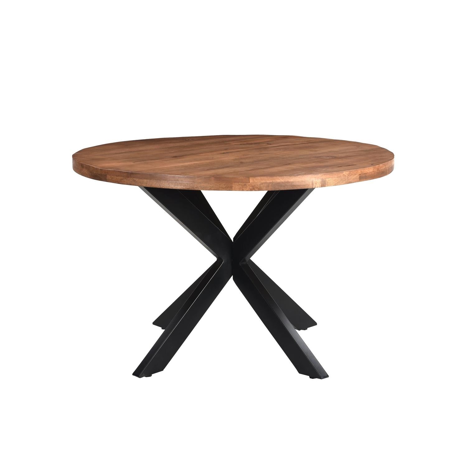 Esstisch Rocky aus Mangoholz Ø120cm - Braun-Esstische Rund-Livingfurn-le canapé