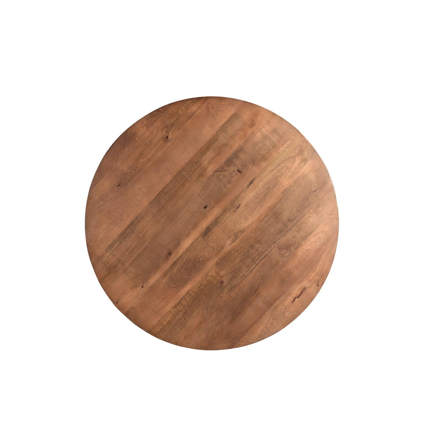 Esstisch Rocky aus Mangoholz Ø120cm - Braun-Esstische Rund-Livingfurn-le canapé