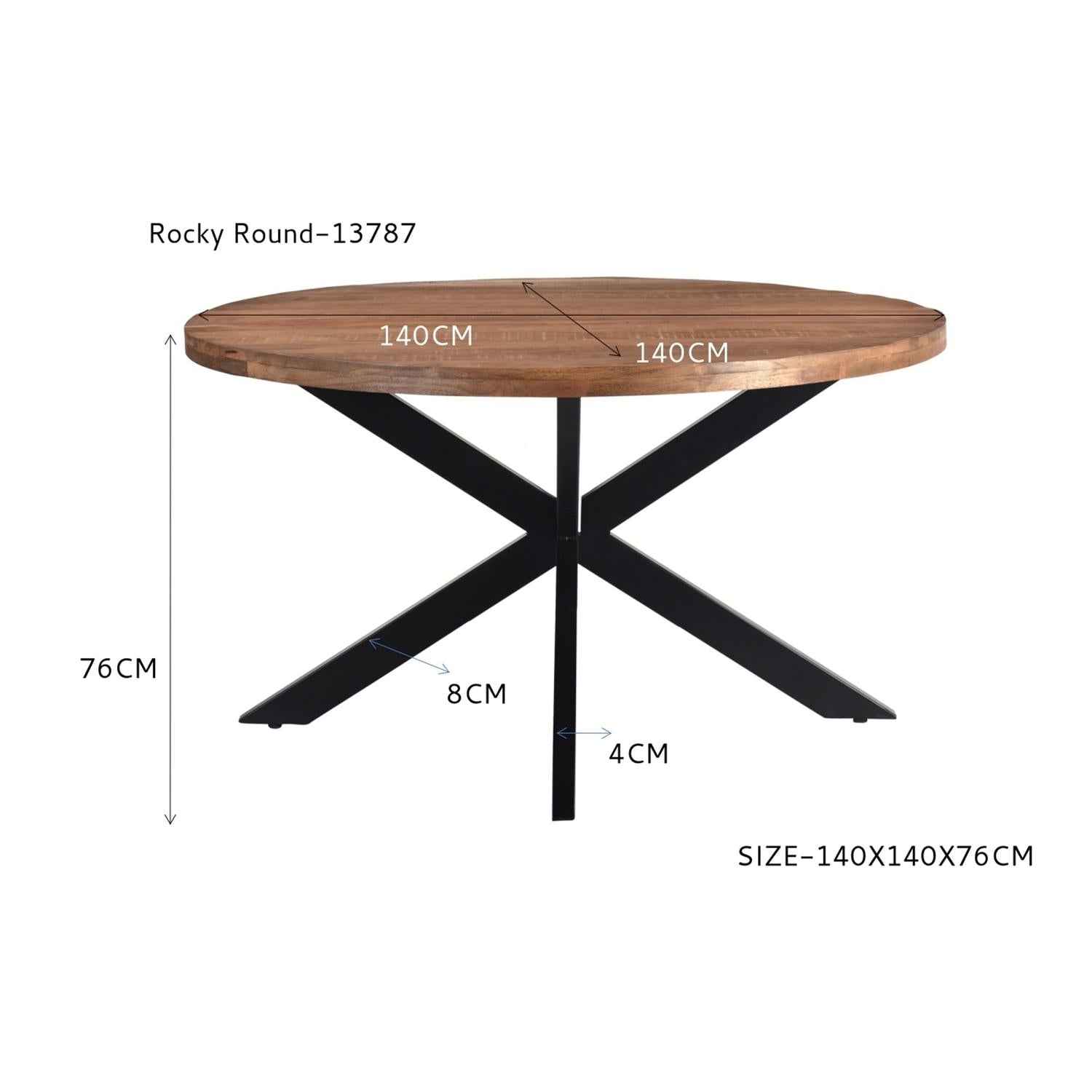 Esstisch Rocky aus Mangoholz Ø140cm - Braun-Esstische Rund-Livingfurn-le canapé