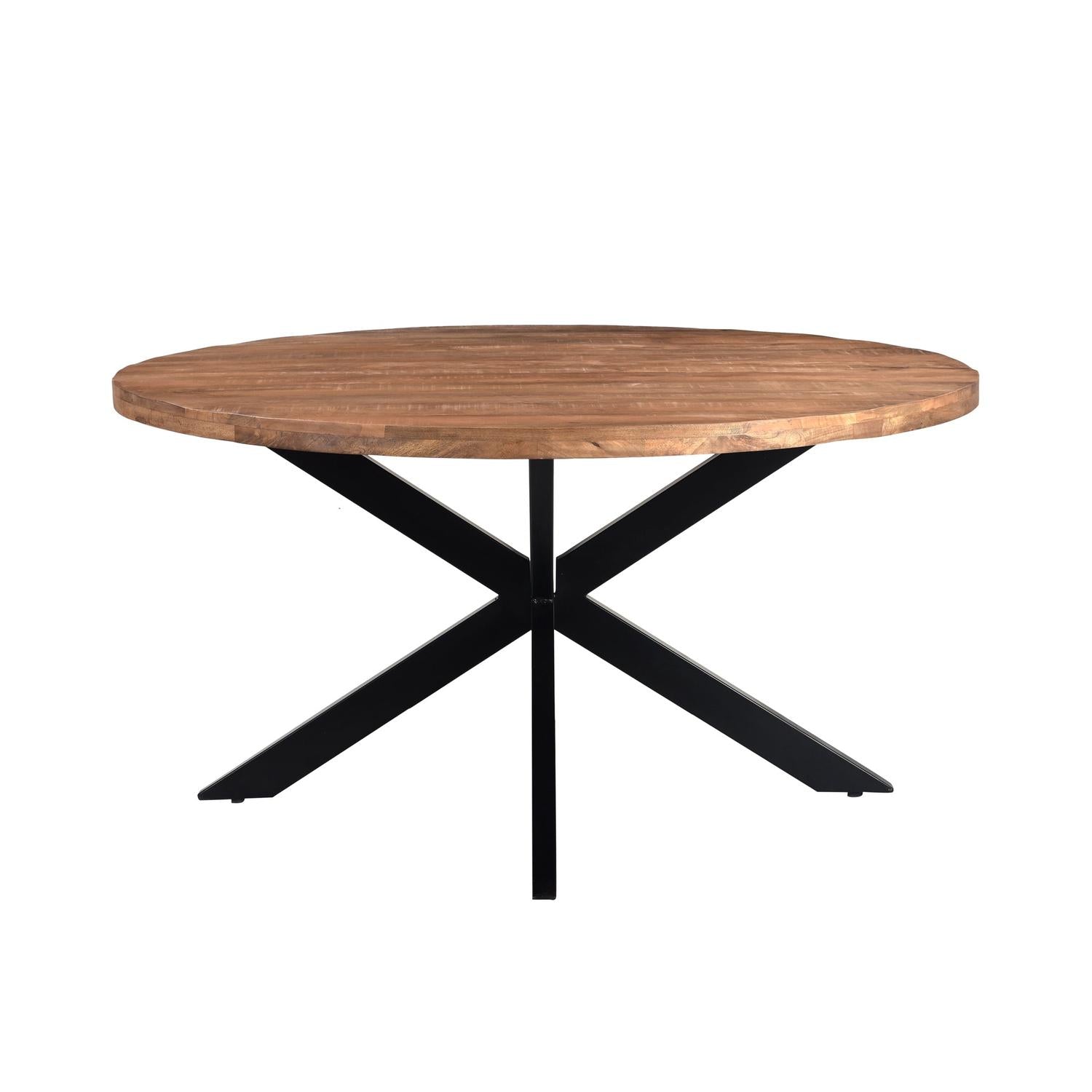 Esstisch Rocky aus Mangoholz Ø150cm - Braun-Esstische Rund-Livingfurn-le canapé
