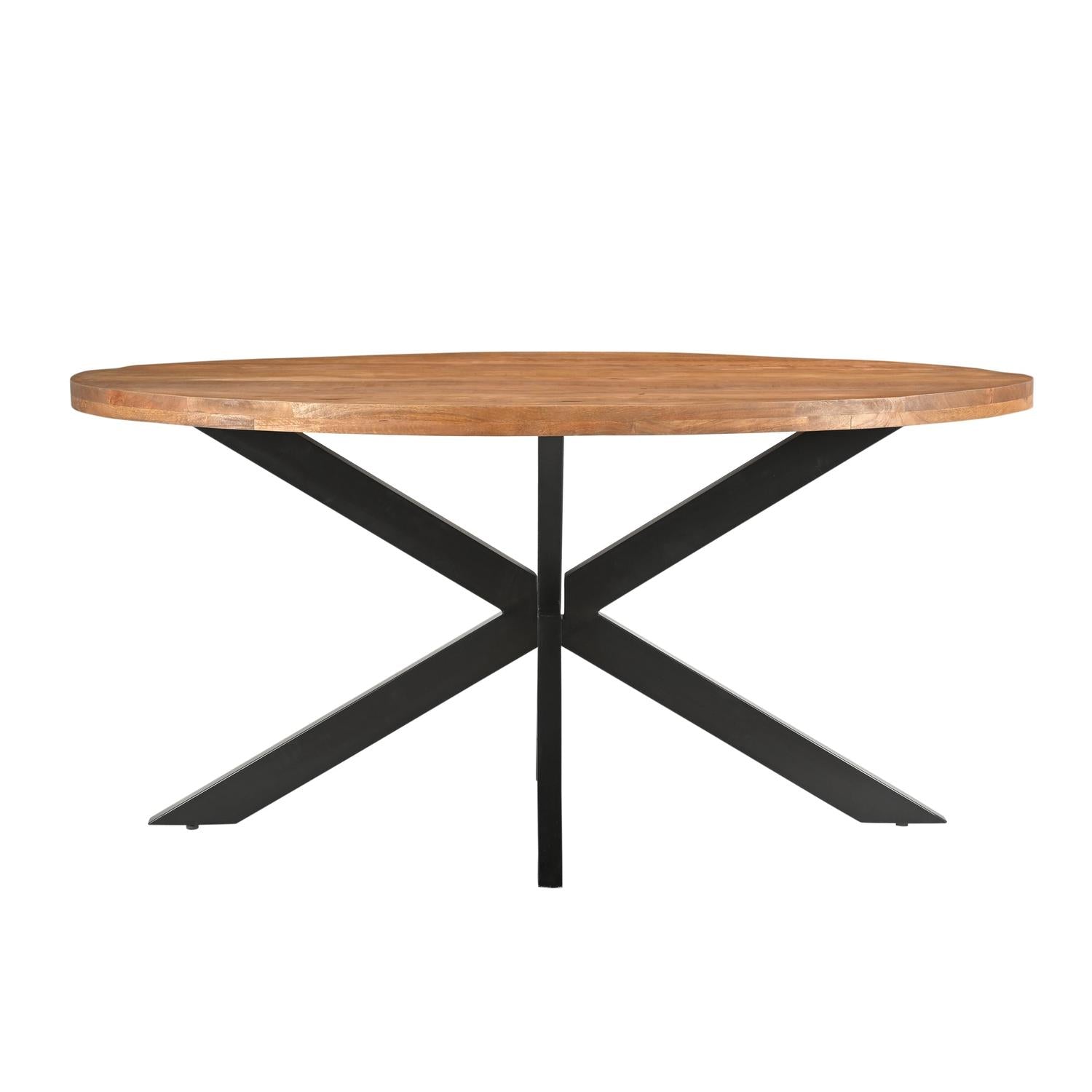 Esstisch Rocky Oval aus Mangoholz 160cm - Braun-Esstische Oval-Livingfurn-le canapé