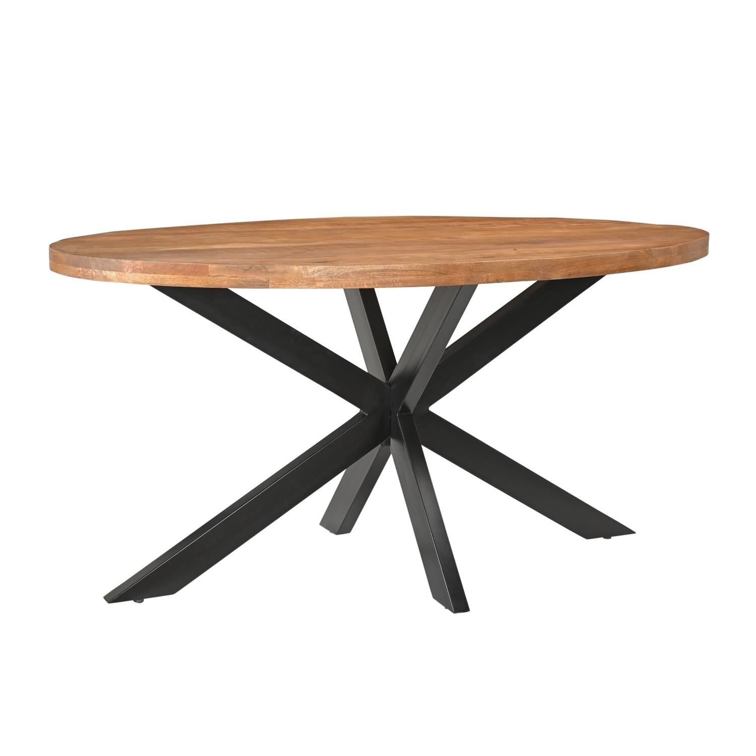 Esstisch Rocky Oval aus Mangoholz 180cm - Braun-Esstische Oval-Livingfurn-le canapé