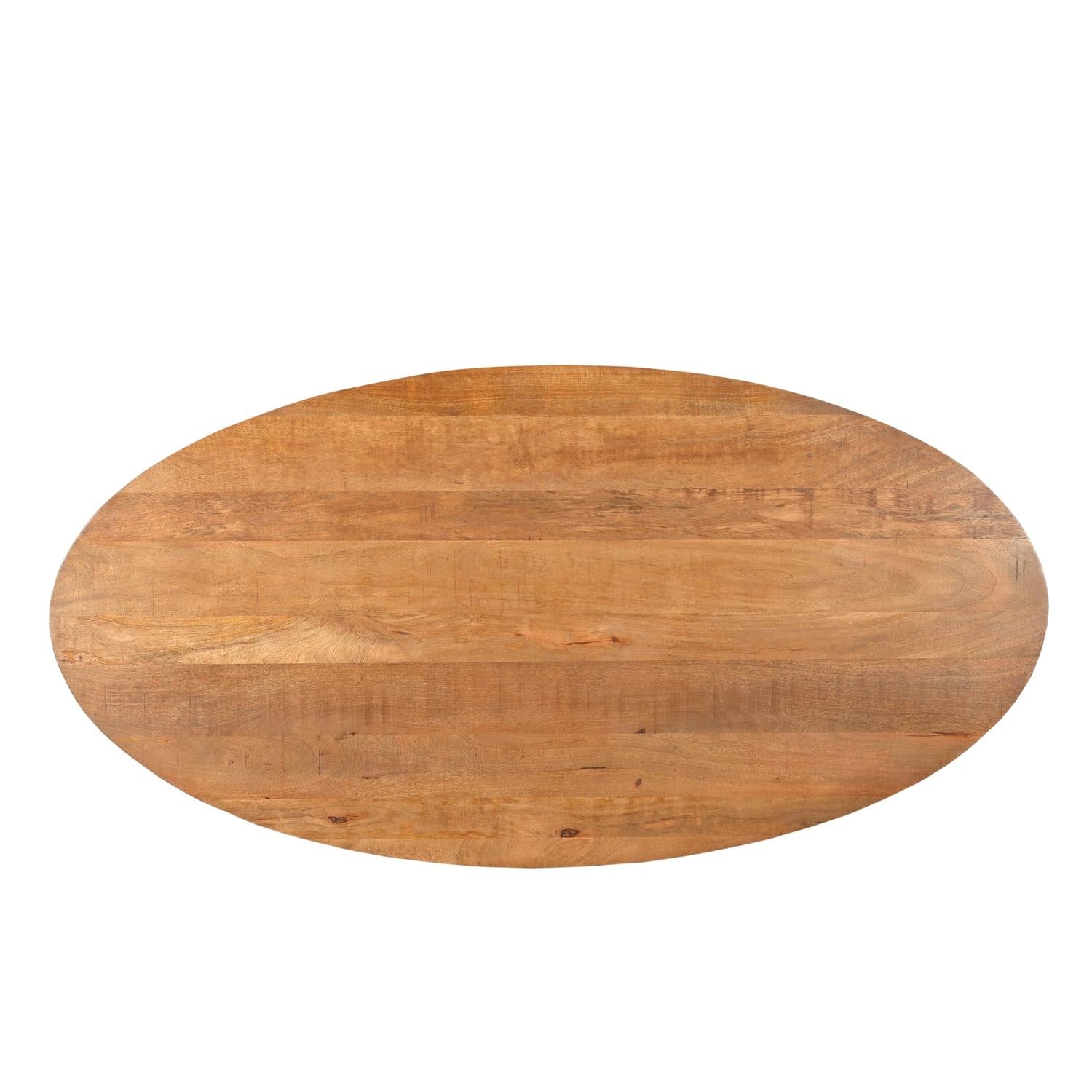 Esstisch Rocky Oval aus Mangoholz 180cm - Braun-Esstische Oval-Livingfurn-le canapé