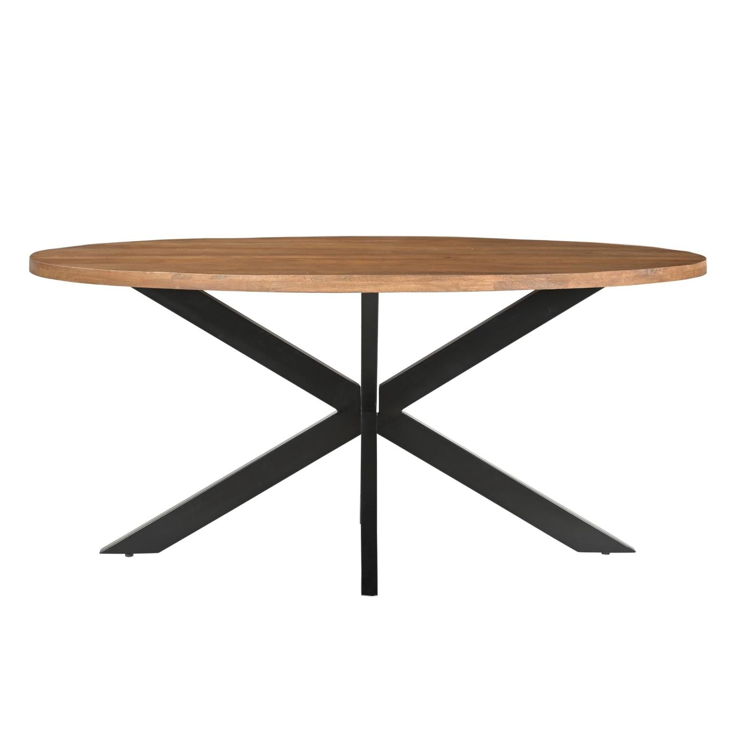 Esstisch Rocky Oval aus Mangoholz 210cm - Braun-Esstische Oval-Livingfurn-le canapé