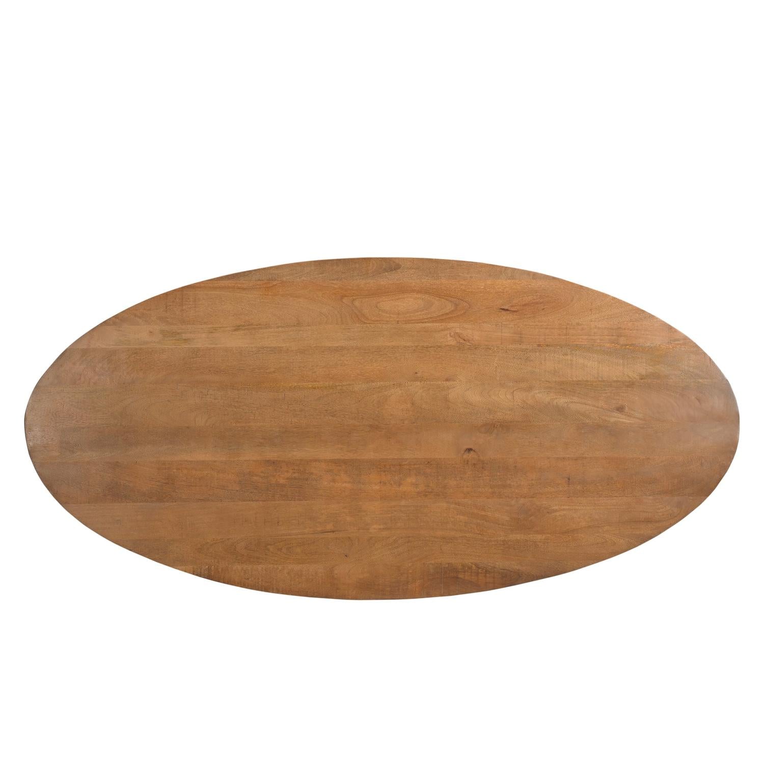 Esstisch Rocky Oval aus Mangoholz 210cm - Braun-Esstische Oval-Livingfurn-le canapé