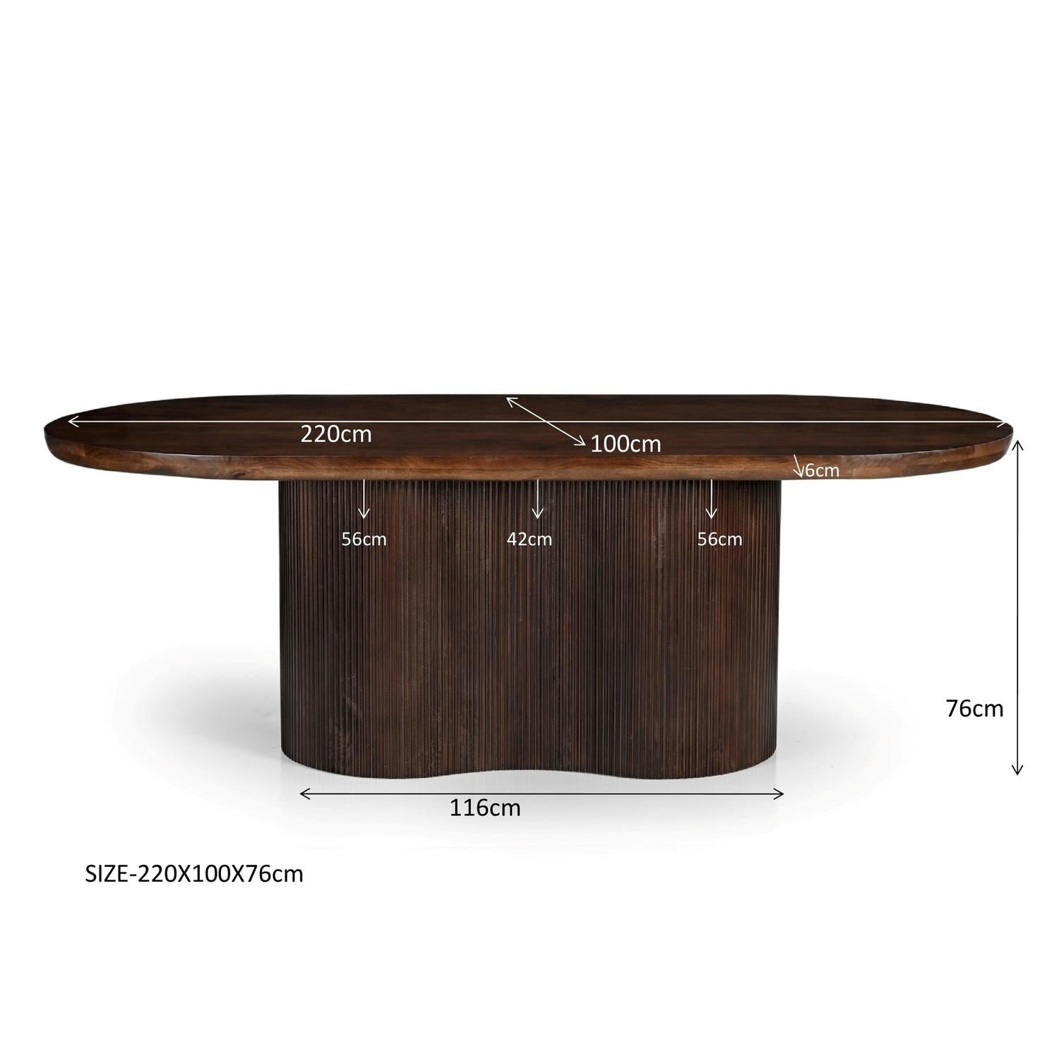 Esstisch Sevilla aus Mangoholz 220cm - Dunkelbraun-Esstische Oval-Livingfurn-le canapé