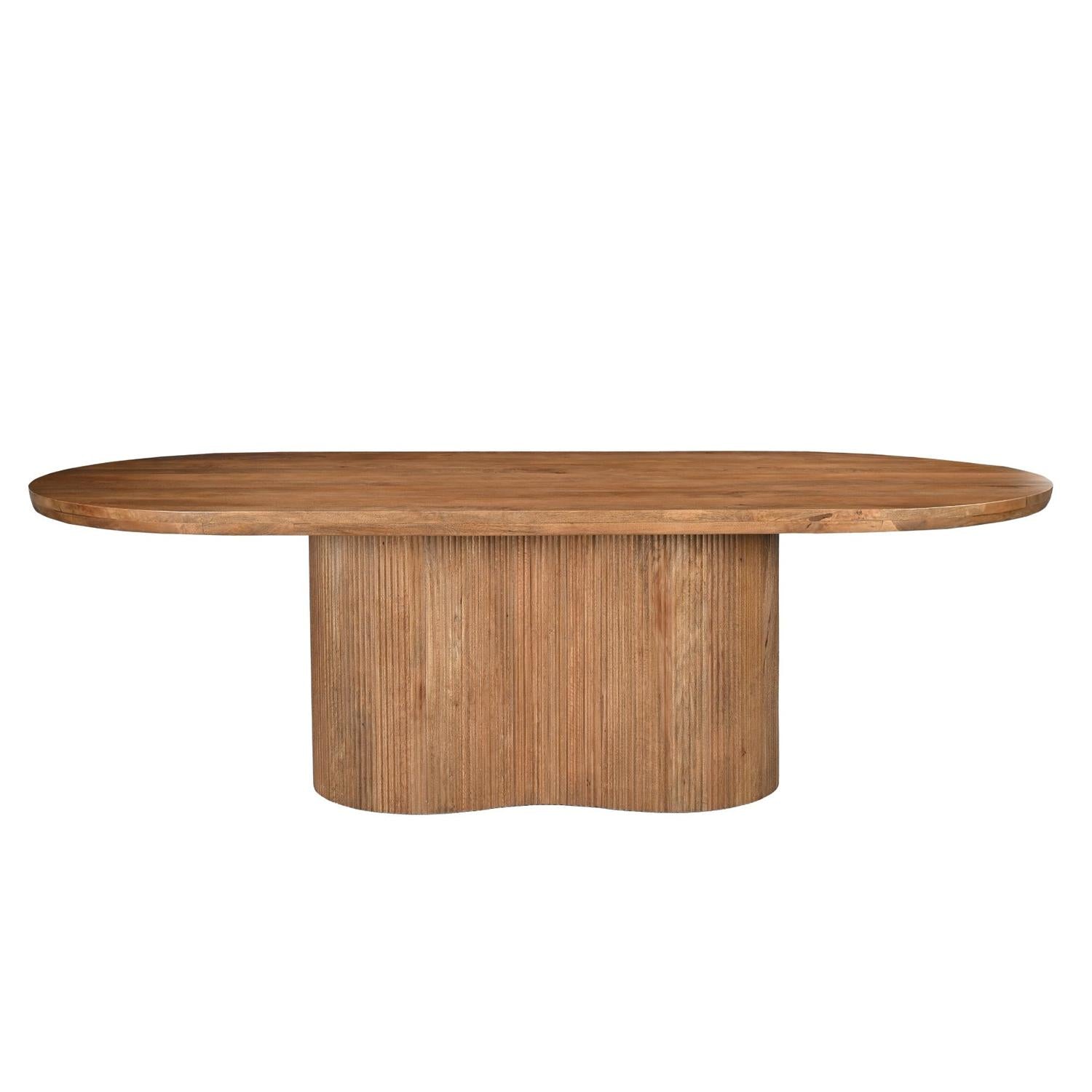 Esstisch Sevilla aus Mangoholz 300cm - Hellbraun-Esstische Oval-Livingfurn-le canapé