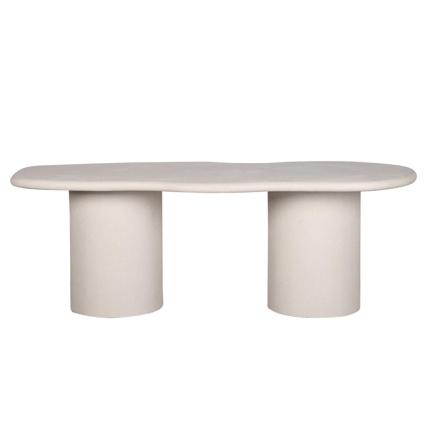 Esstisch Skandi aus Mikrozement 220cm - Beige-Esstische Oval-Pole to Pole-le canapé