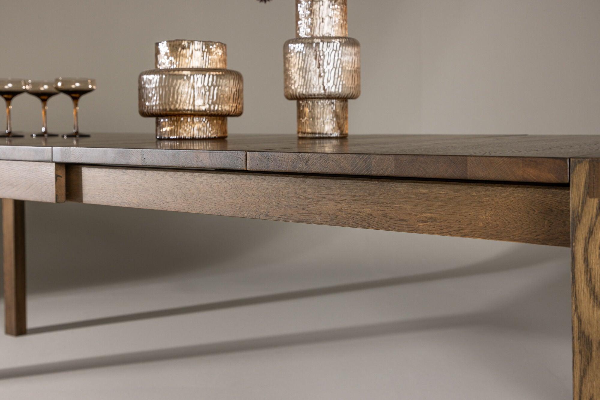 Esstisch Slider ausziehbar 170-250cm aus Eichenholz - Dunkelbraun-Esstisch ausziehbar-Vind-le canapé