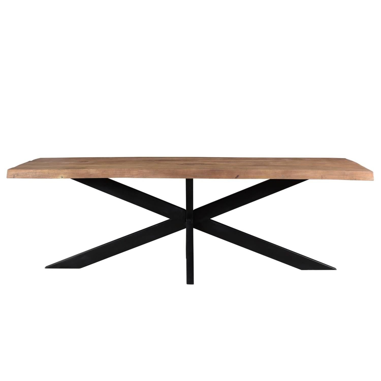 Esstisch Sturdy 220*100cm Tree Top mit Baumkante aus Mangoholz - Braun-Esstisch Rechteckig-Livingfurn-le canapé