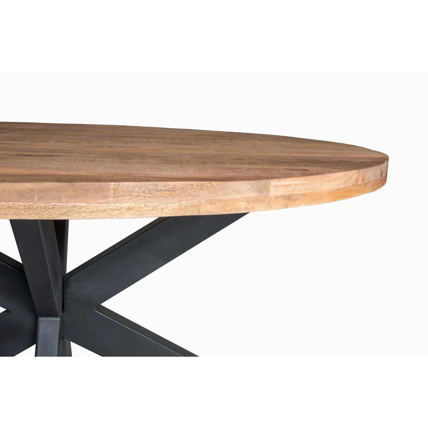 Esstisch Sturdy Oval 180cm aus Mangoholz - Hellbraun-Esstische Oval-Livingfurn-le canapé