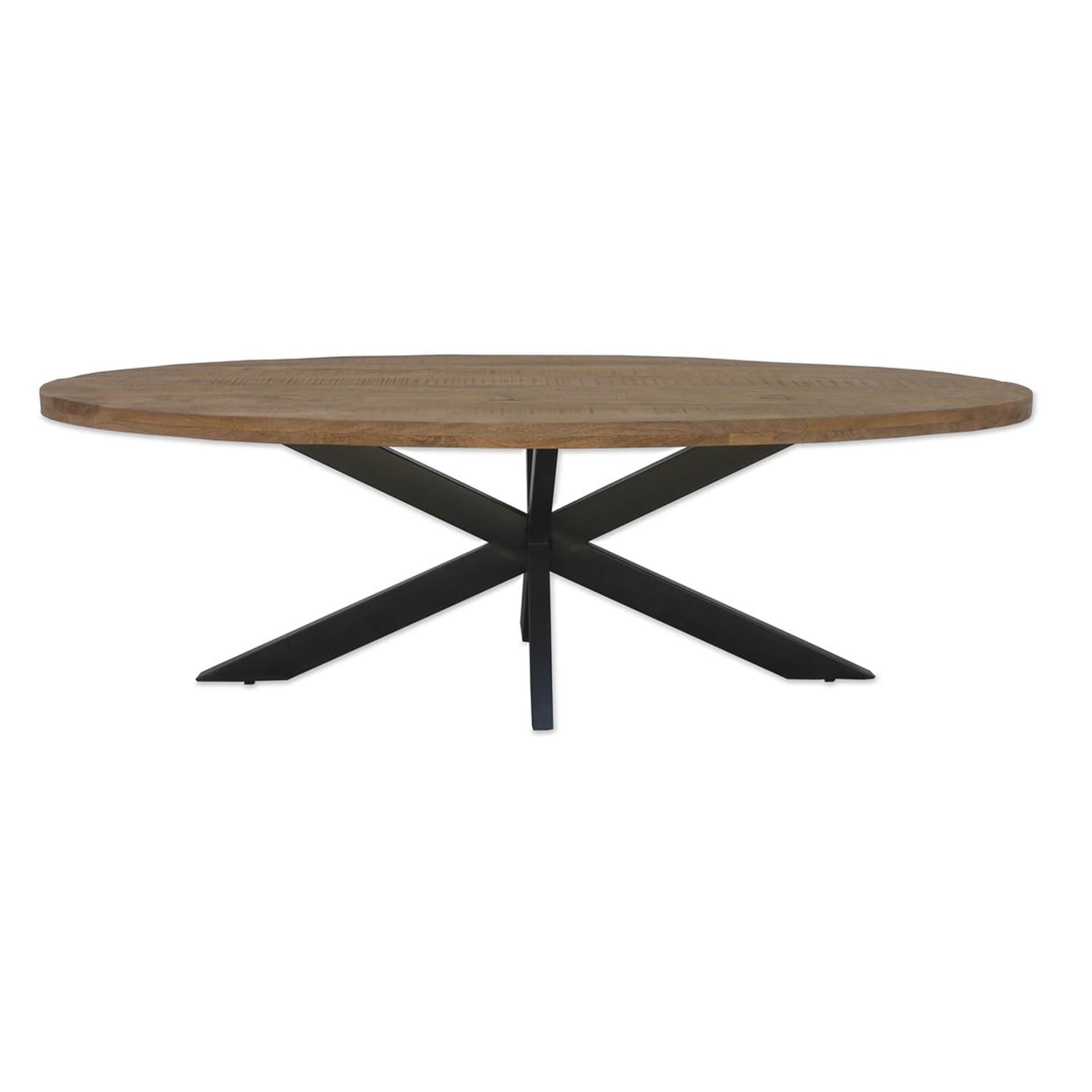 Esstisch Sturdy Oval 210cm aus Mangoholz - Hellbraun-Esstische Oval-Livingfurn-le canapé