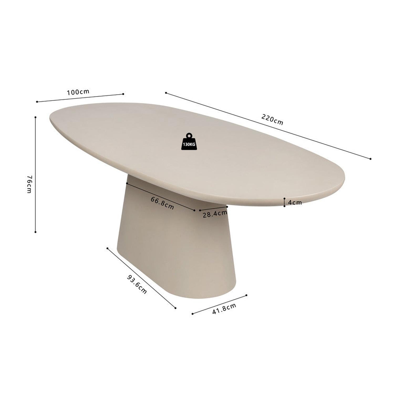 Esstisch Tavira 220cm Oval - Beige-Esstisch Oval-Rousseau-le canapé