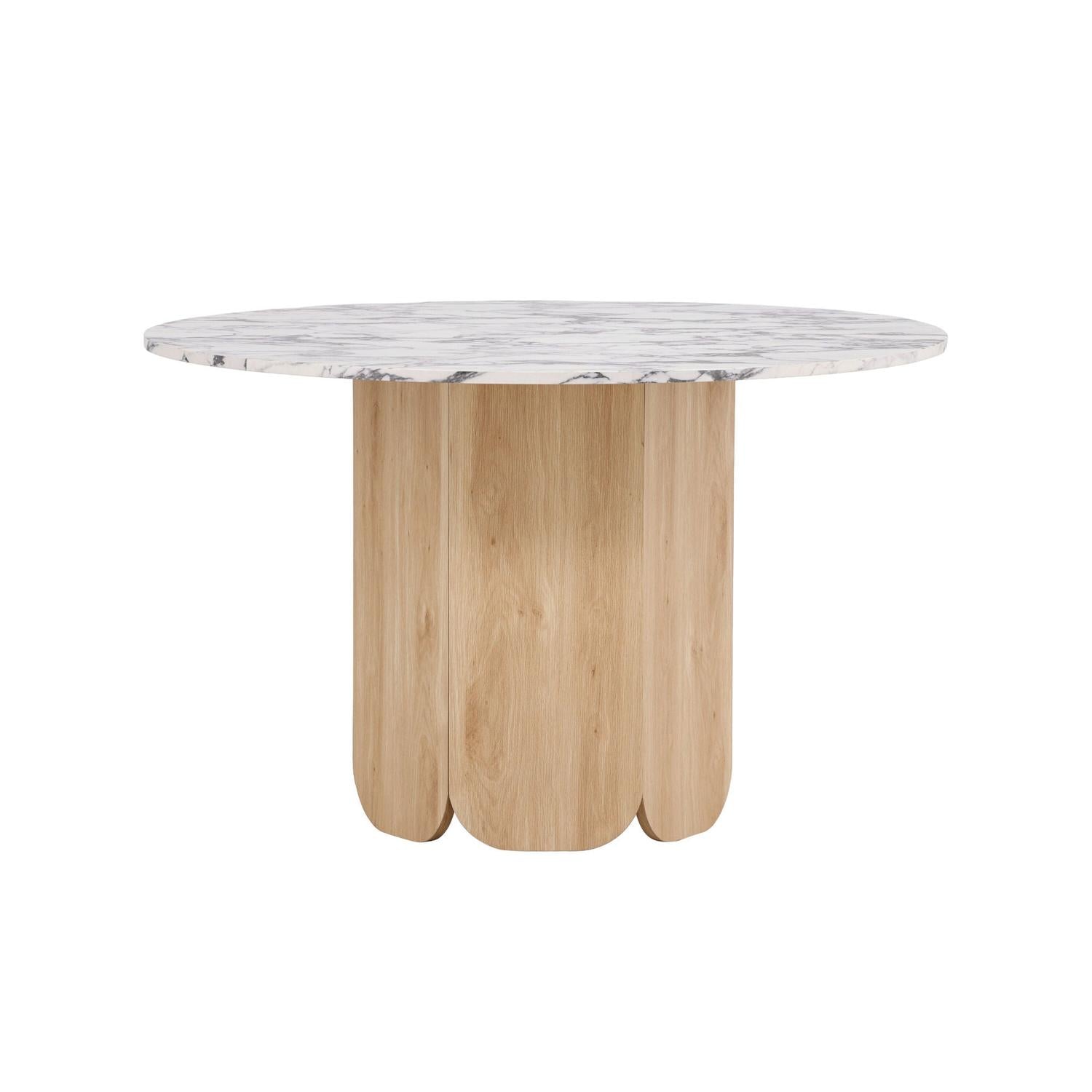 Esstisch Tekla Ø120cm in Calacatta-Marmor-Optik- Hellbraun/Marmor-Esstisch Rund-Venture Home-le canapé