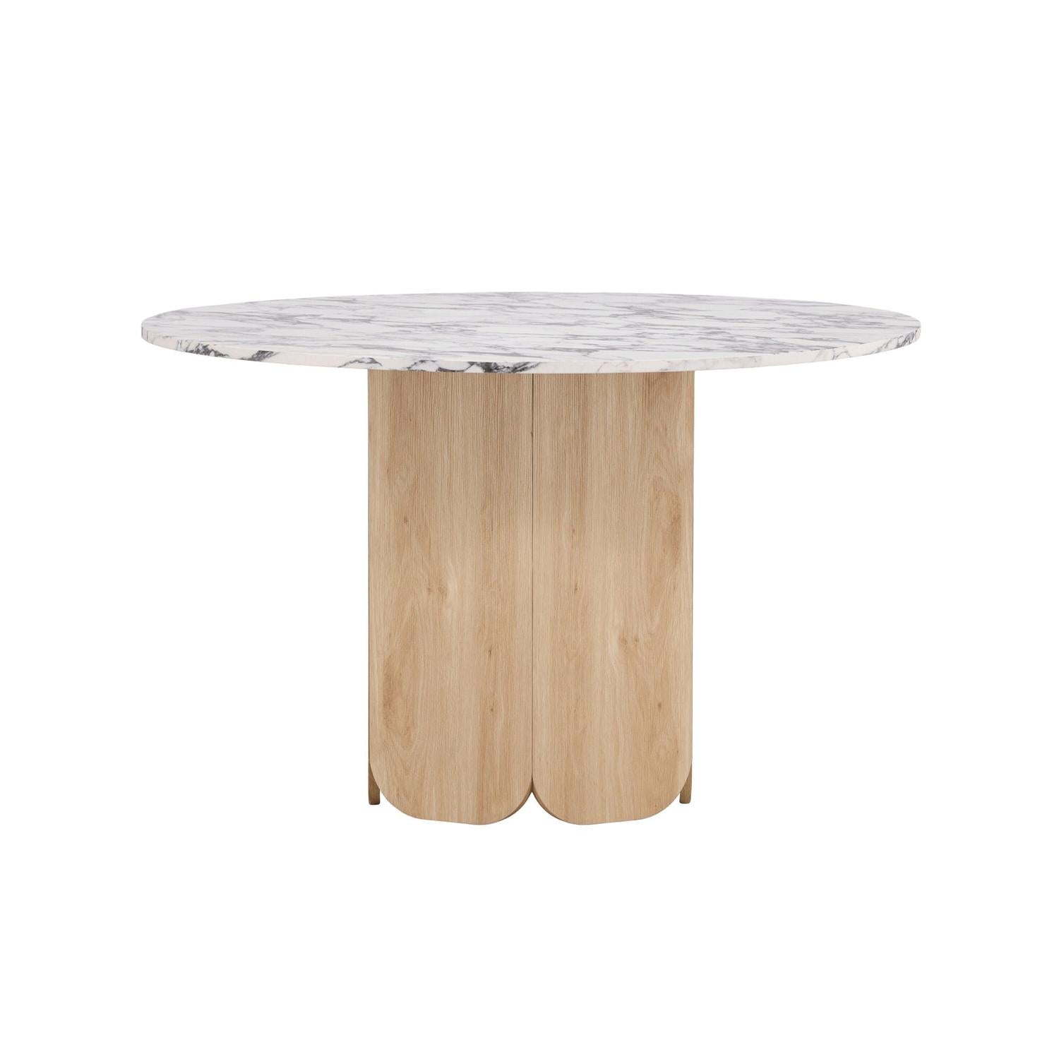 Esstisch Tekla Ø120cm in Calacatta-Marmor-Optik- Hellbraun/Marmor-Esstisch Rund-Venture Home-le canapé