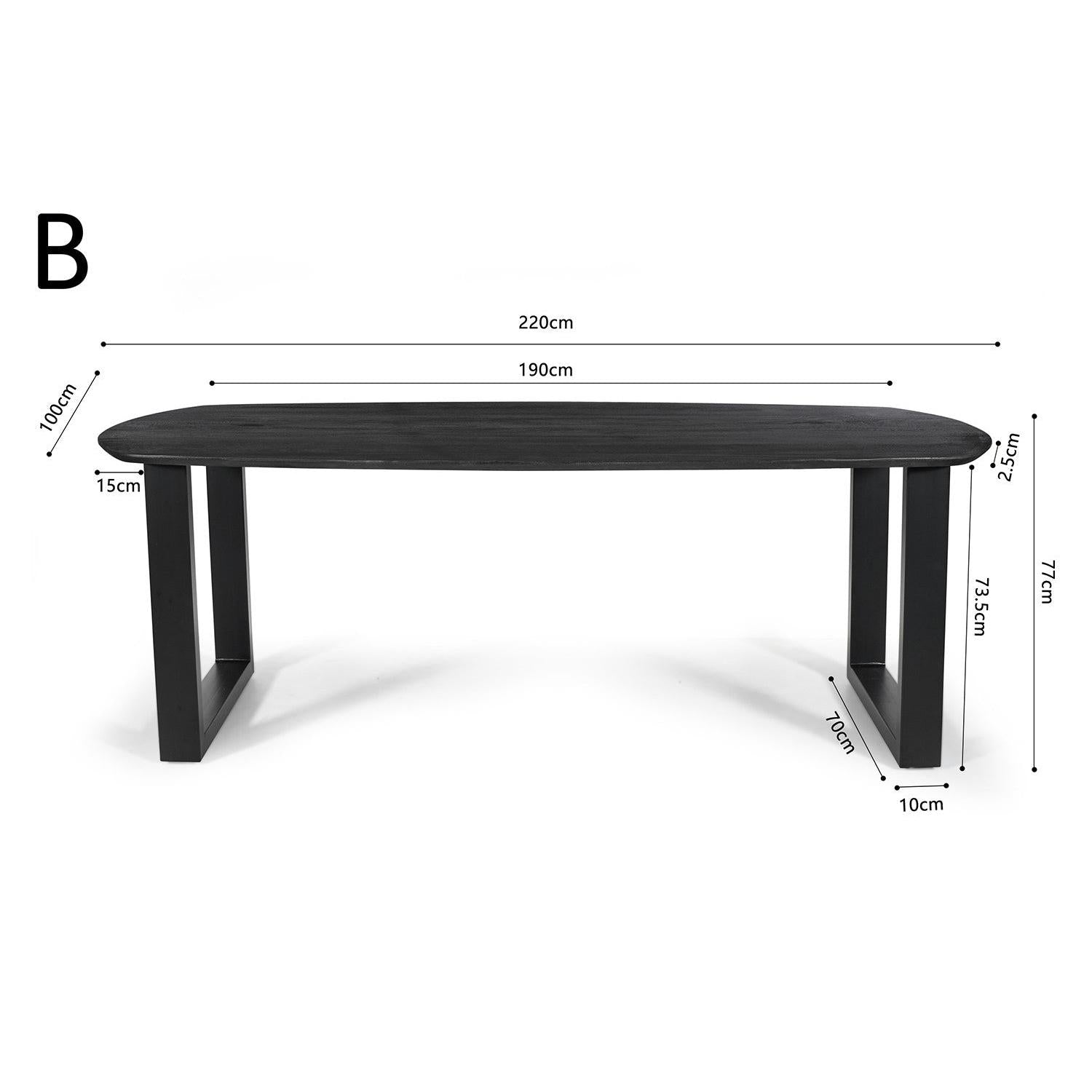Esstisch Tommy 220cm Oval - Schwarz-Esstisch Oval-Rousseau-le canapé