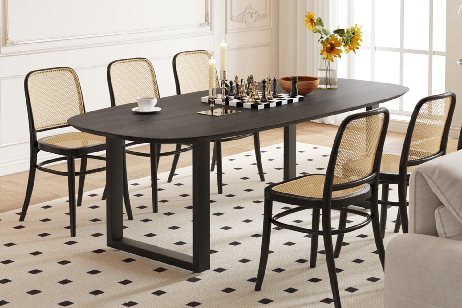 Esstisch Tommy 220cm Oval - Schwarz-Esstisch Oval-Rousseau-le canapé