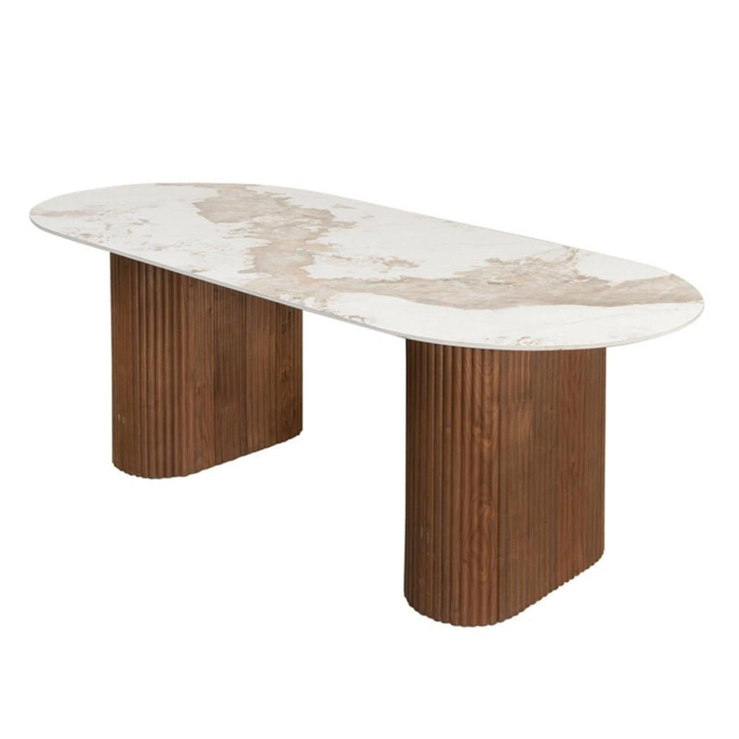 Esstisch Urban Chique 200*100cm aus Keramik - Marmor-Esstische Oval-Pole to Pole-le canapé