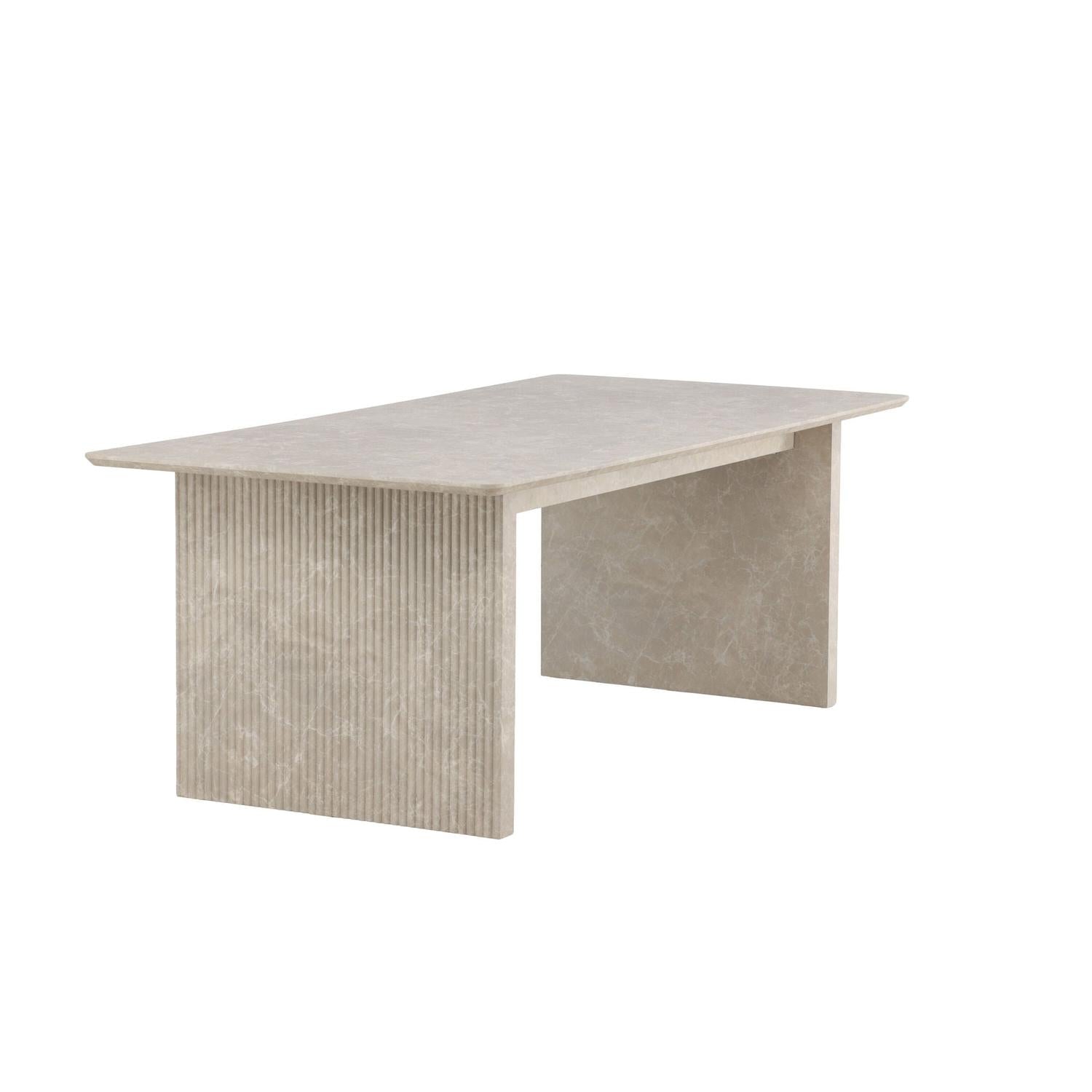 Esstisch Vail Rechteckig 200*100cm - Beige Marmoroptik-Esstische Rechteckig-Venture Home-le canapé