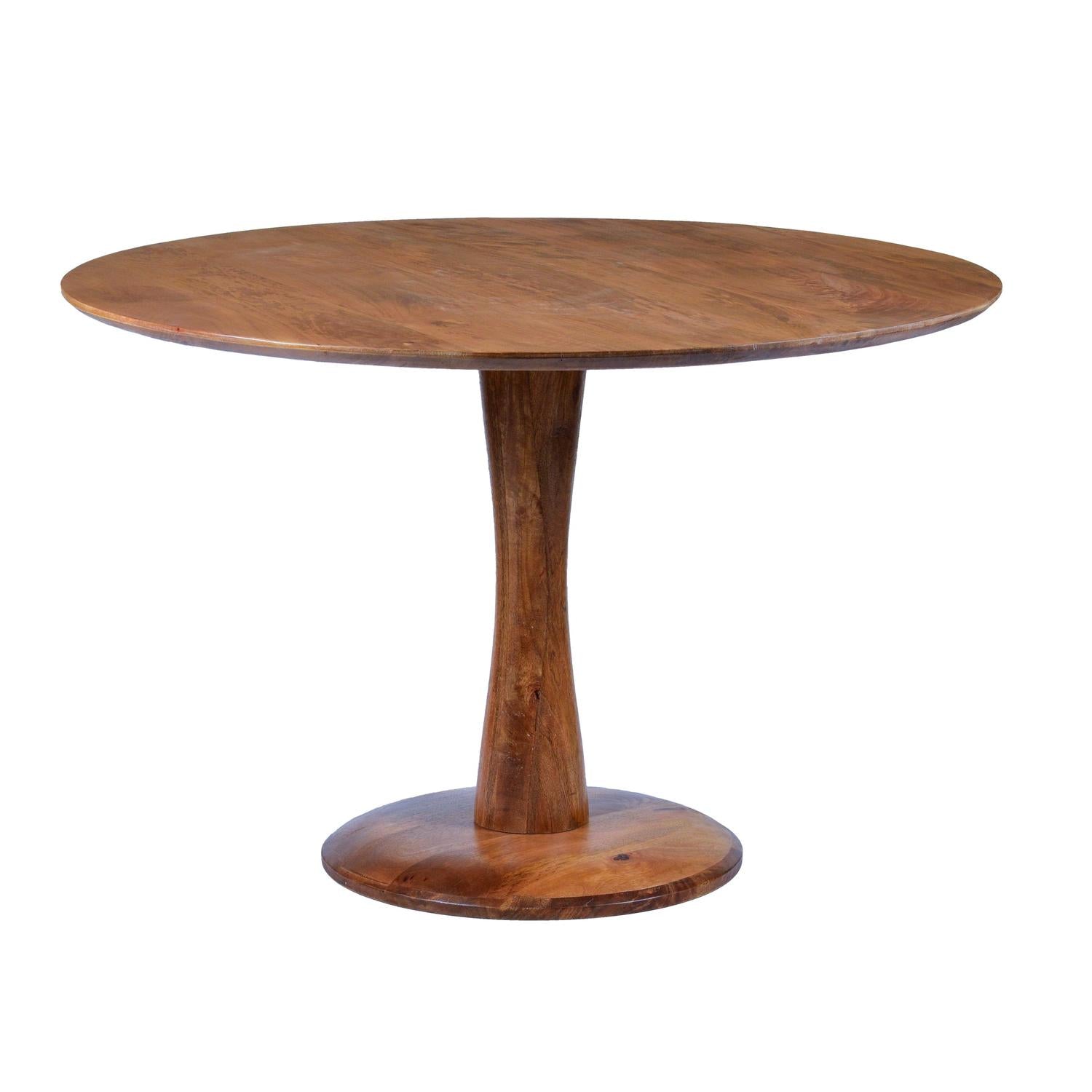 Esstisch Vivian Ø120cm aus Mangoholz - Braun-Esstische Rund-Livingfurn-le canapé