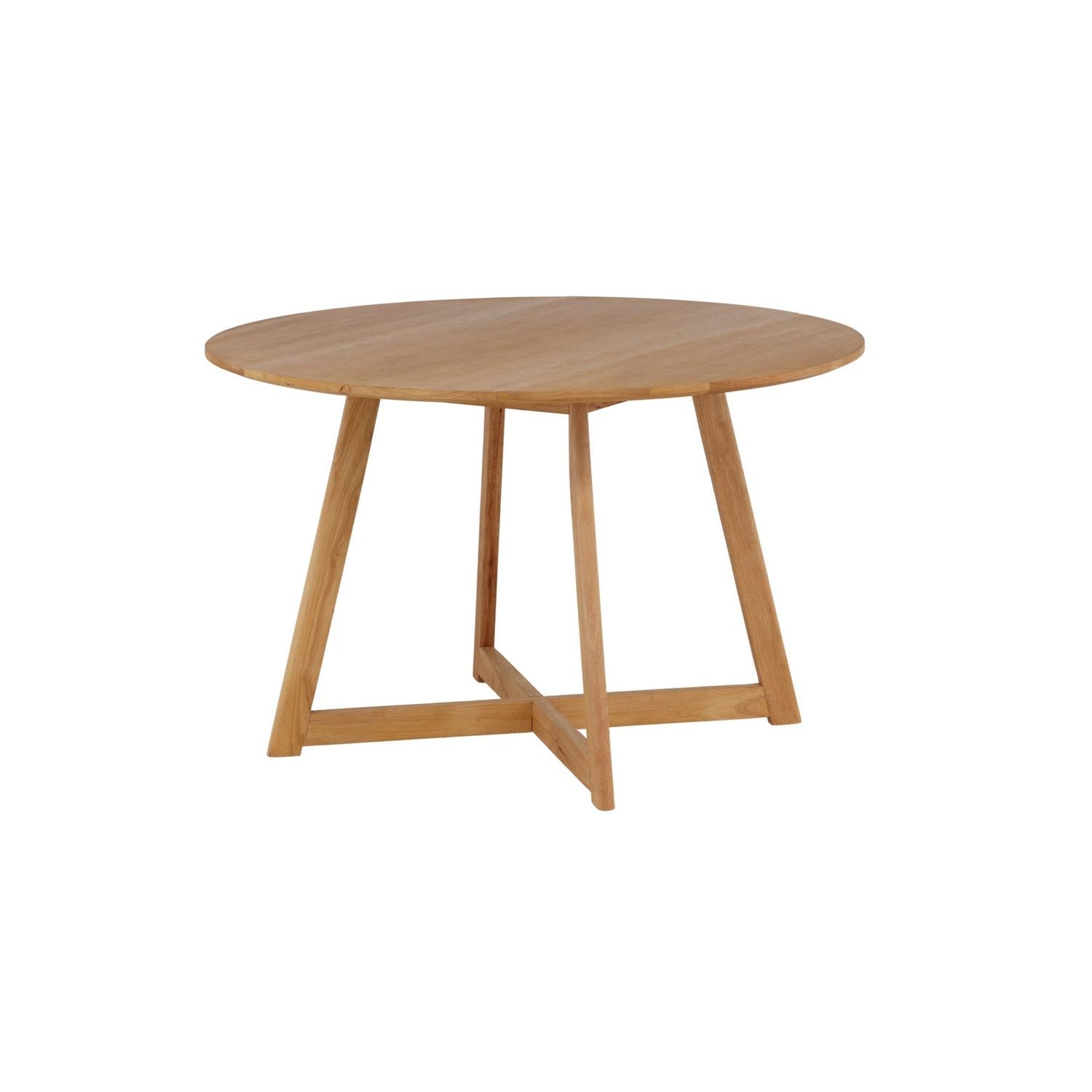 Esstisch Yakidon Ø120cm aus Gummibaumholz mit klappbaren Kanten - Hellbraun-Esstische Rund-Venture Home-le canapé