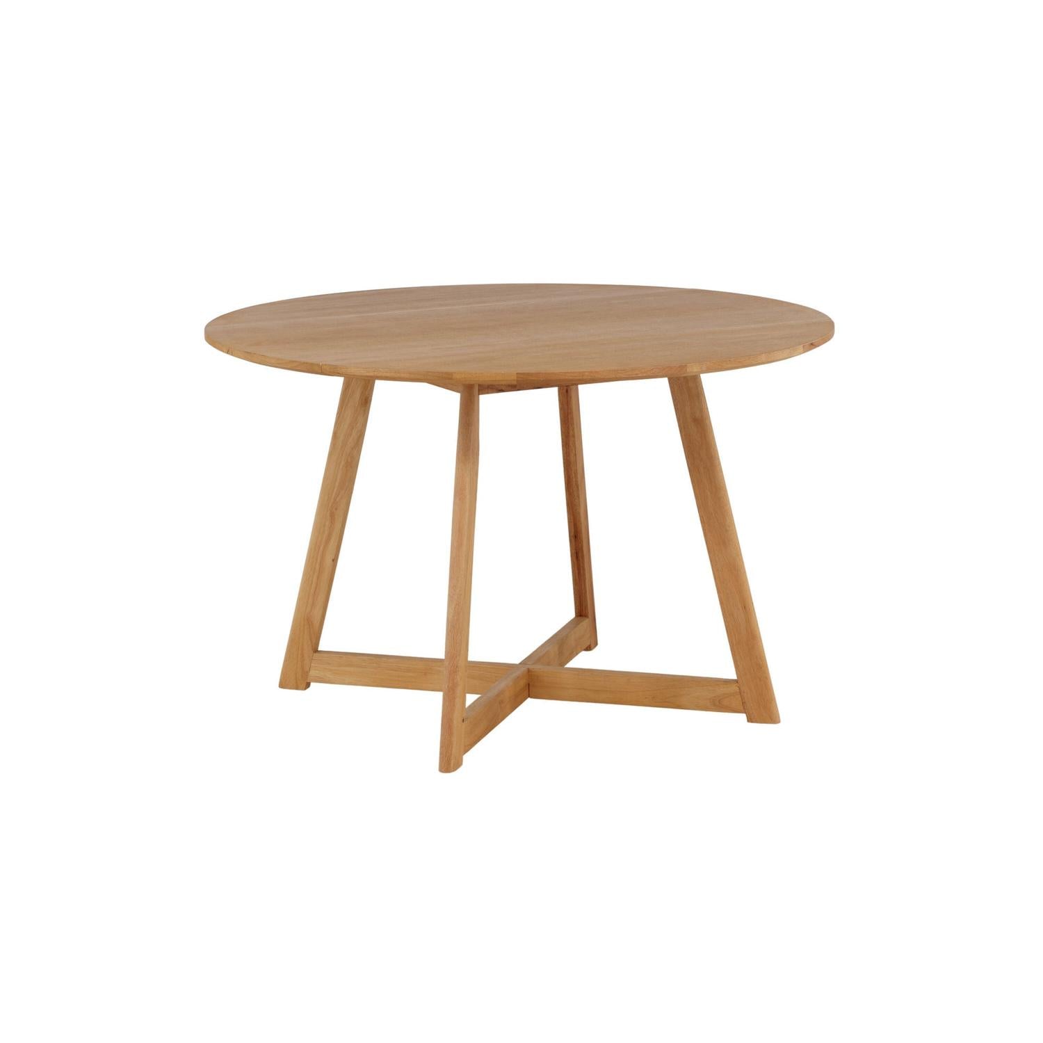 Esstisch Yakidon Ø120cm aus Gummibaumholz mit klappbaren Kanten - Hellbraun-Esstische Rund-Venture Home-le canapé