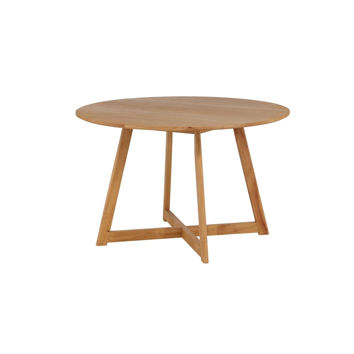 Esstisch Yakidon Ø120cm aus Gummibaumholz mit klappbaren Kanten - Hellbraun-Esstische Rund-Venture Home-le canapé
