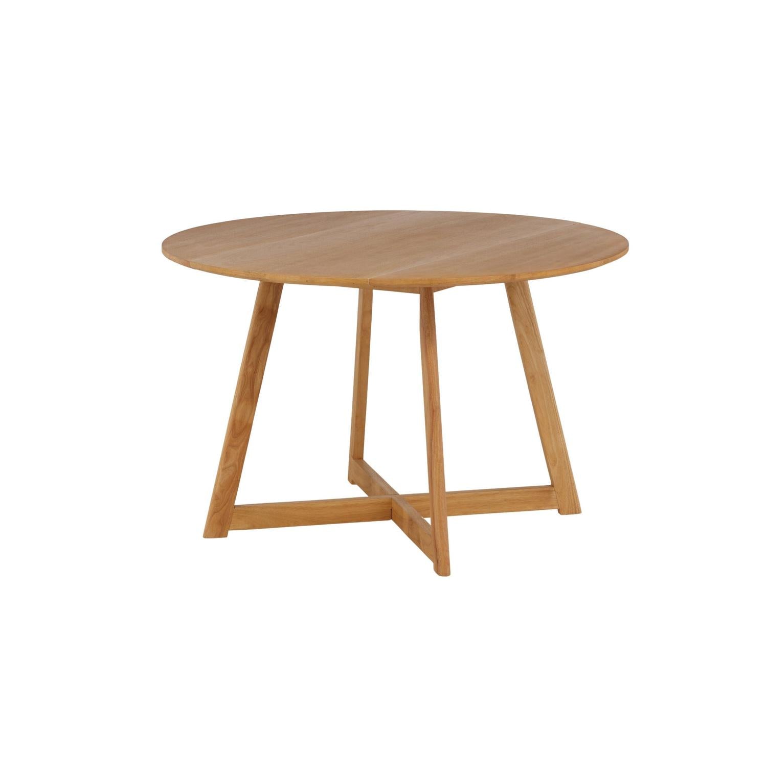 Esstisch Yakidon Ø120cm aus Gummibaumholz mit klappbaren Kanten - Hellbraun-Esstische Rund-Venture Home-le canapé