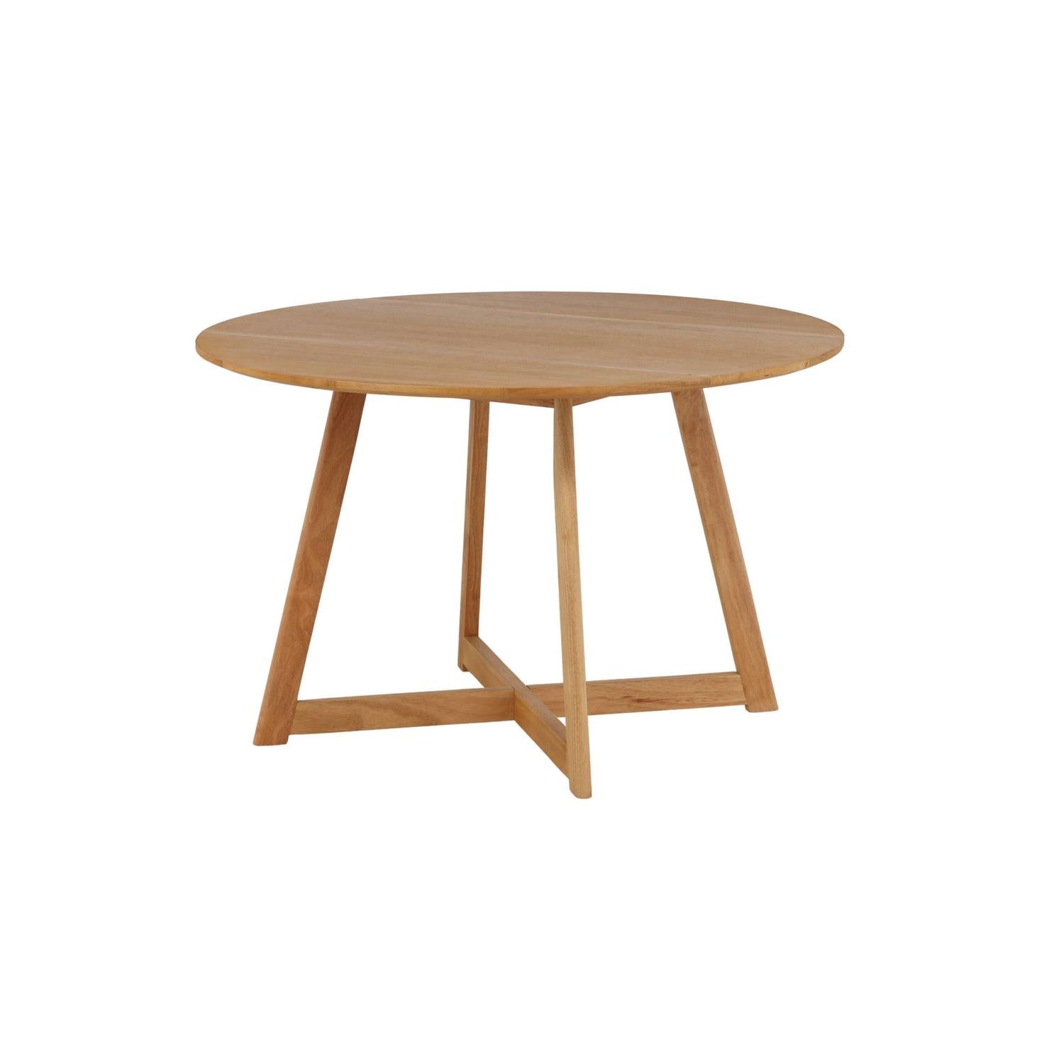 Esstisch Yakidon Ø120cm aus Gummibaumholz mit klappbaren Kanten - Hellbraun-Esstische Rund-Venture Home-le canapé