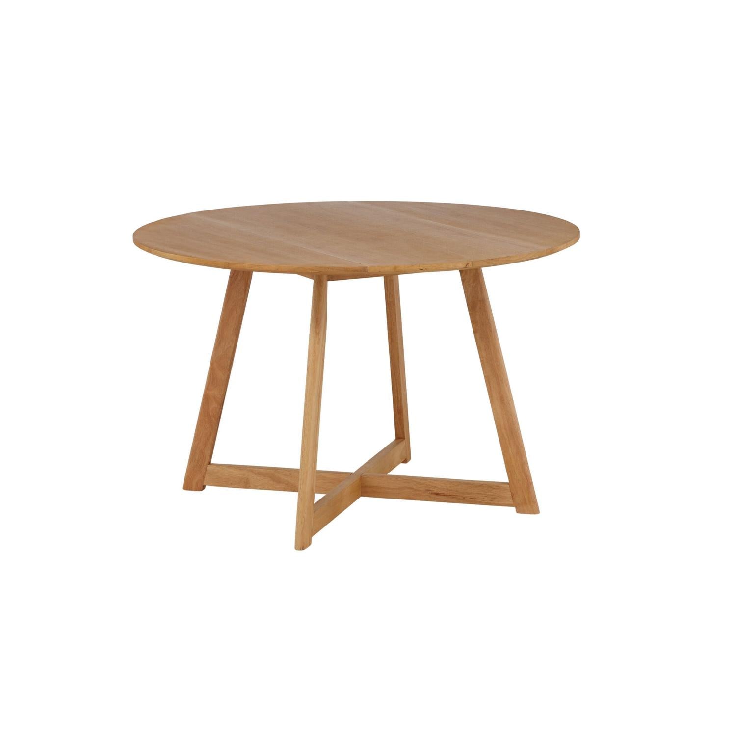 Esstisch Yakidon Ø120cm aus Gummibaumholz mit klappbaren Kanten - Hellbraun-Esstische Rund-Venture Home-le canapé