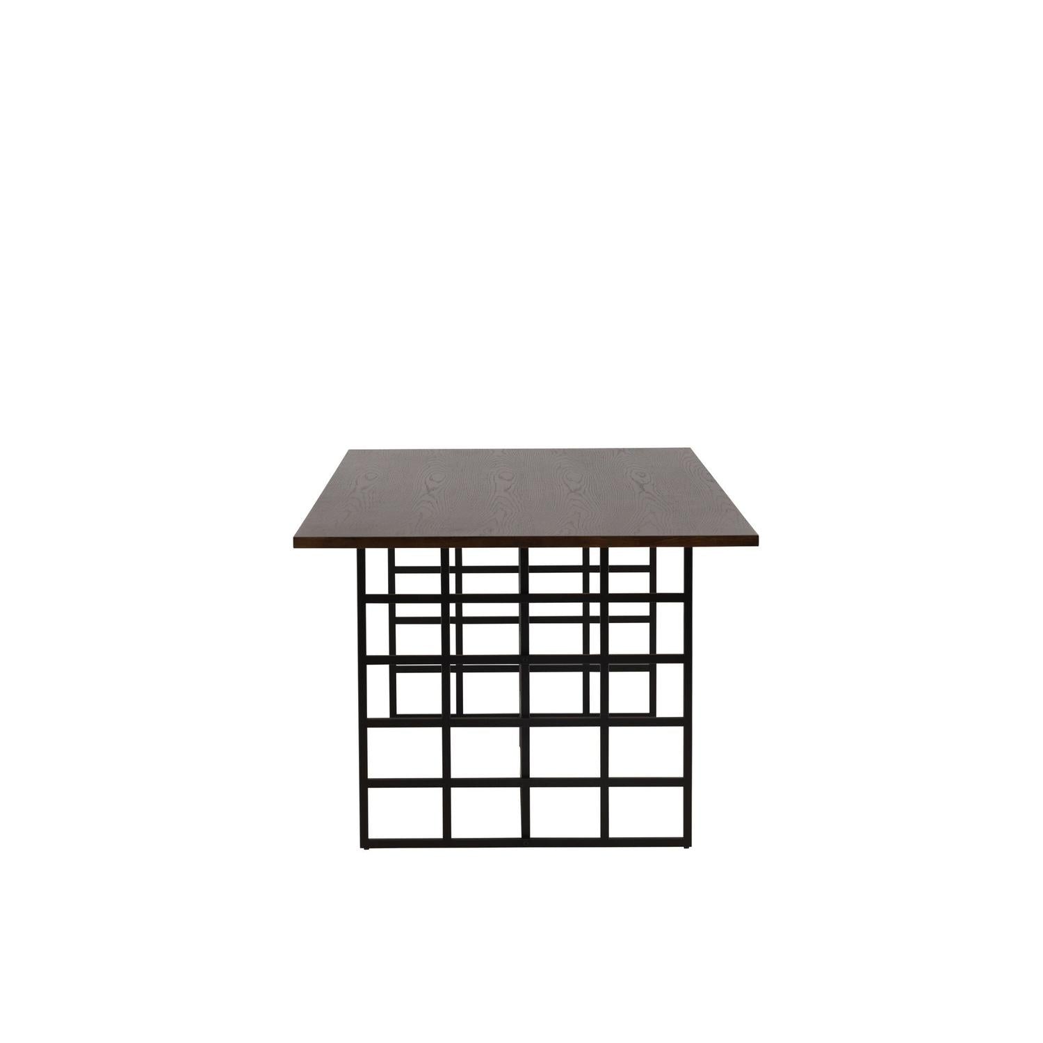 Esstisch Ystad 220cm mit Stahlgestell - Mokka/Schwarz-Esstisch Rechteckig-Venture Home-le canapé