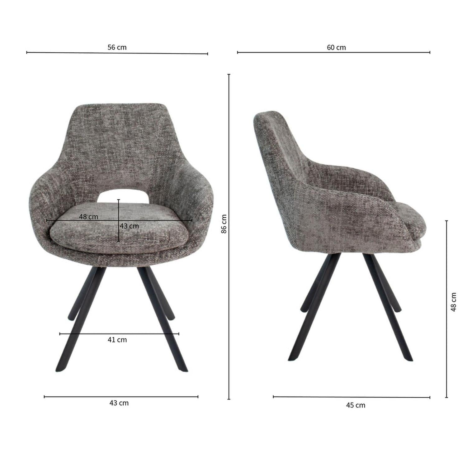 Esszimmerstuhl Jorn - Dunkelgrau-Esszimmerstühle-Kick Collection-le canapé