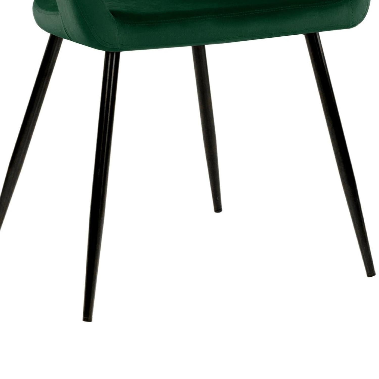 Esszimmerstuhl Lenn aus Samt - Dunkelgrün-Esszimmerstuhl-Kick Collection-le canapé