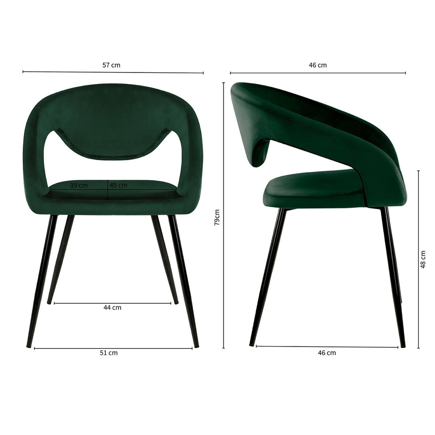 Esszimmerstuhl Lenn aus Samt - Dunkelgrün-Esszimmerstühle-Kick Collection-le canapé
