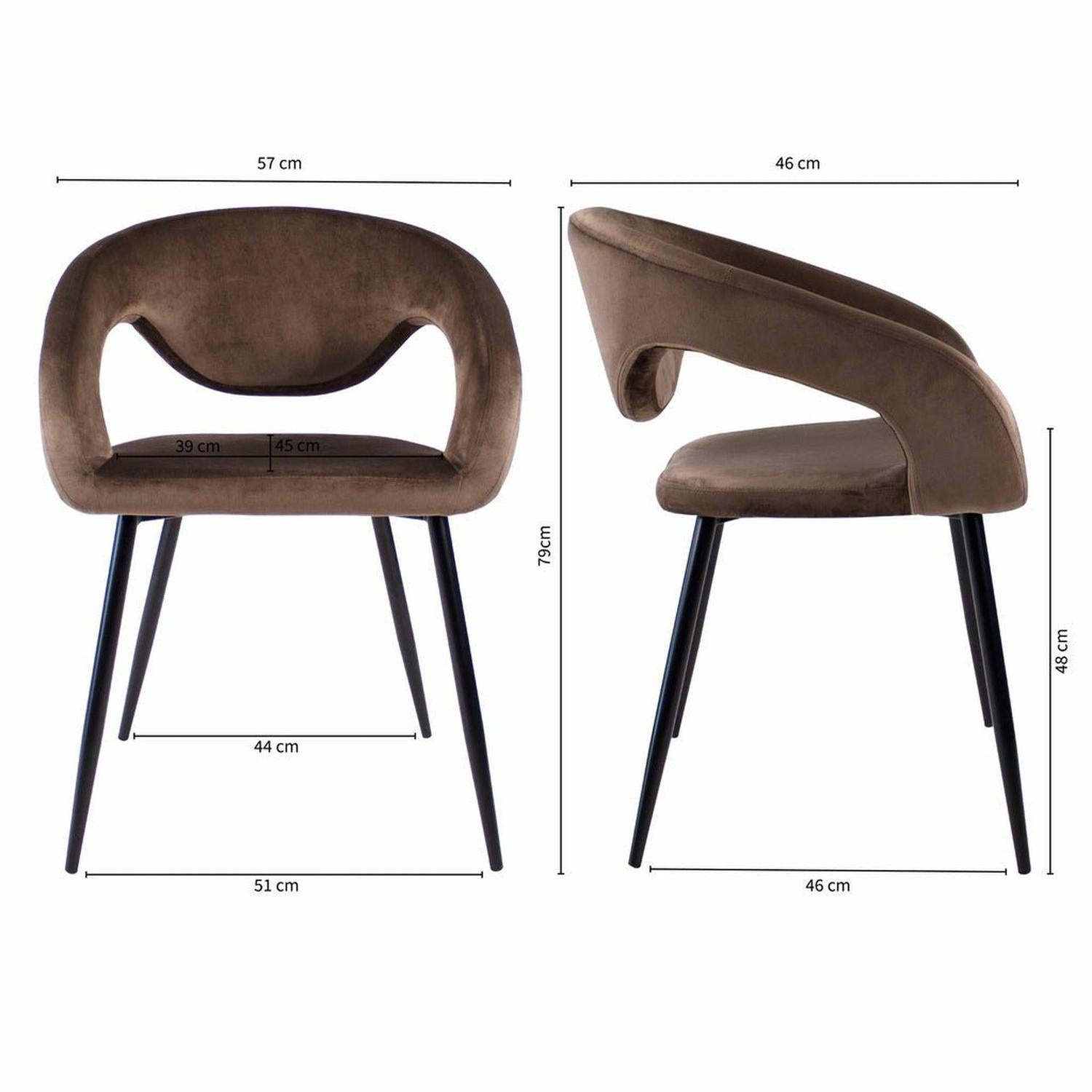 Esszimmerstuhl Lenn aus Samt - Taupe-Esszimmerstuhl-Kick Collection-le canapé