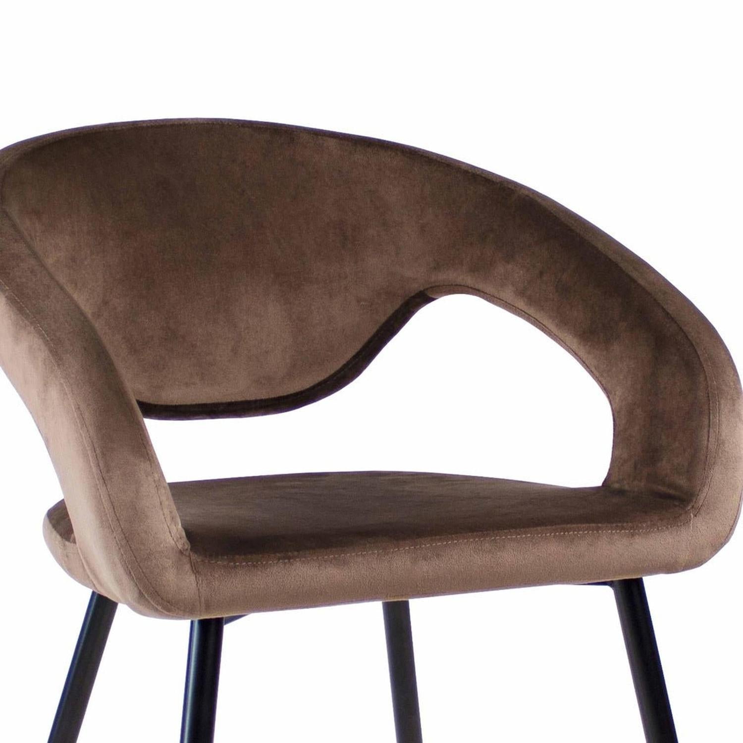 Esszimmerstuhl Lenn aus Samt - Taupe-Esszimmerstuhl-Kick Collection-le canapé