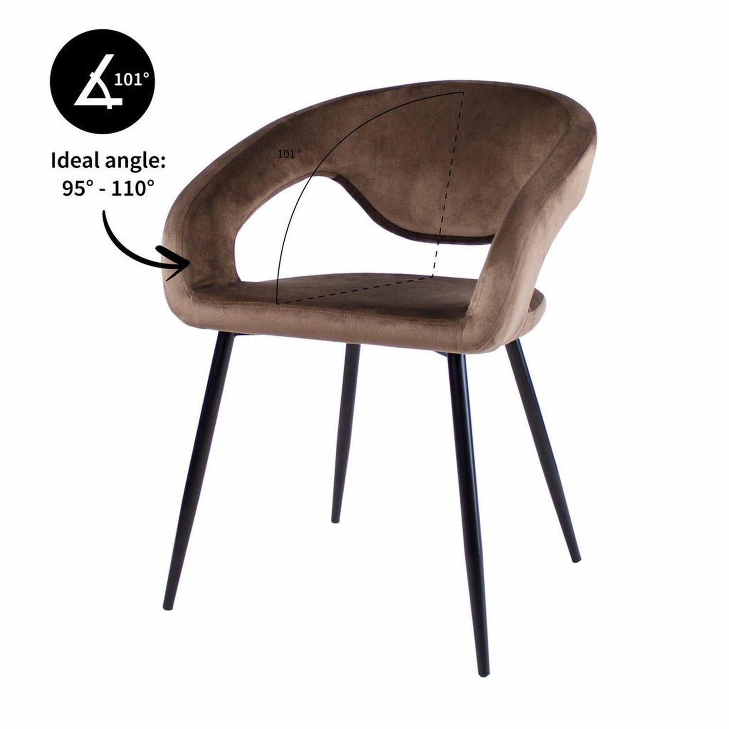 Esszimmerstuhl Lenn aus Samt - Taupe-Esszimmerstuhl-Kick Collection-le canapé