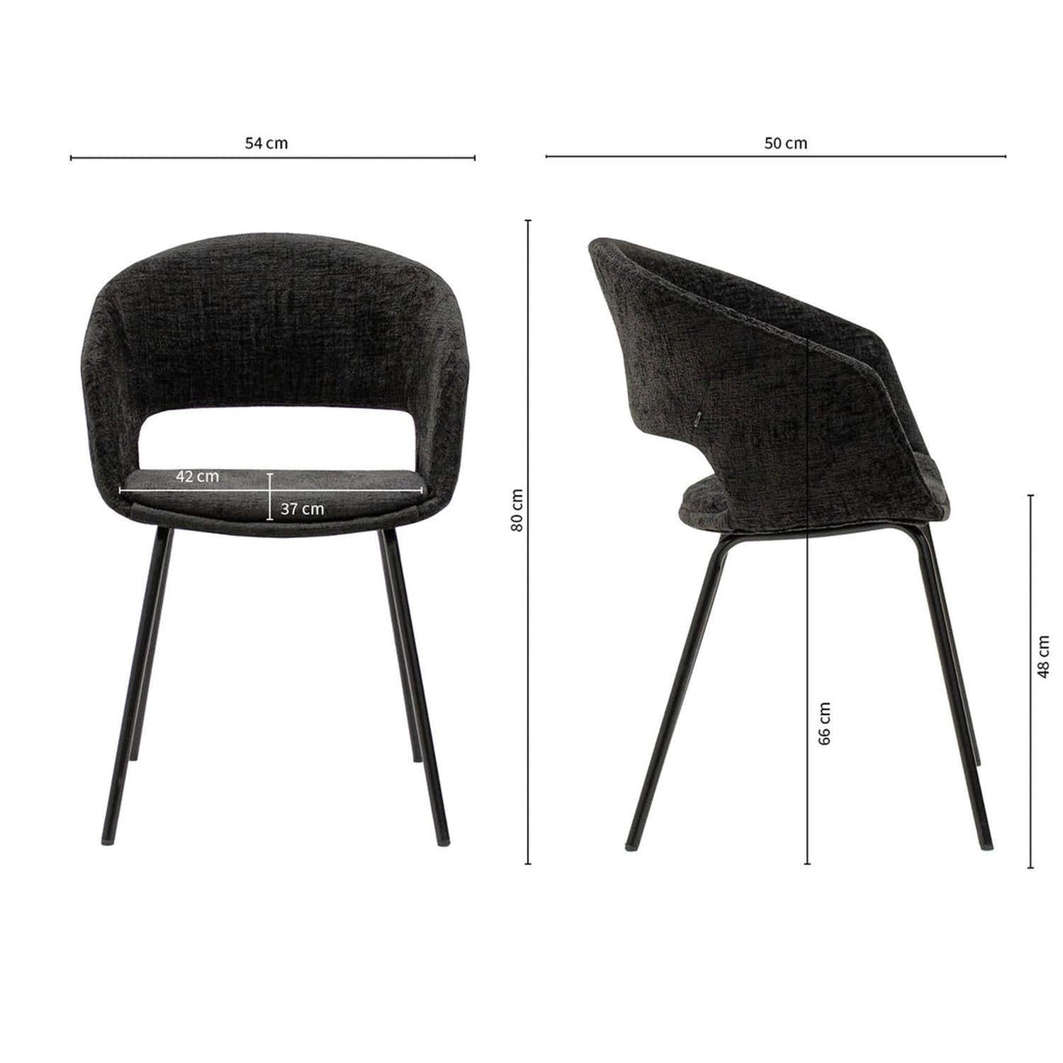 Esszimmerstuhl Mette - Schwarz-Esszimmerstuhl-Kick Collection-le canapé