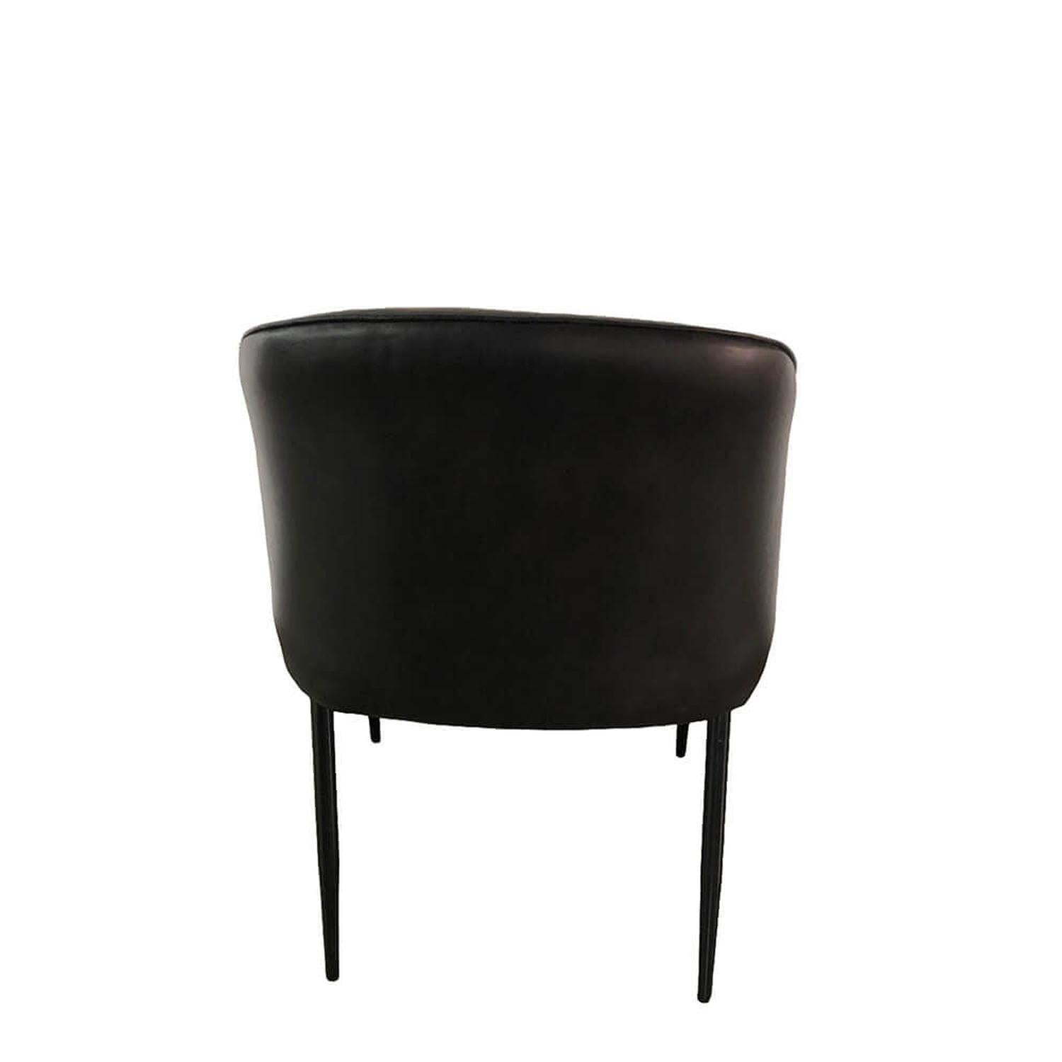 Esszimmerstuhl Queens aus Büffelleder - Schwarz-Armlehnenstuhl-Trademark Living-le canapé