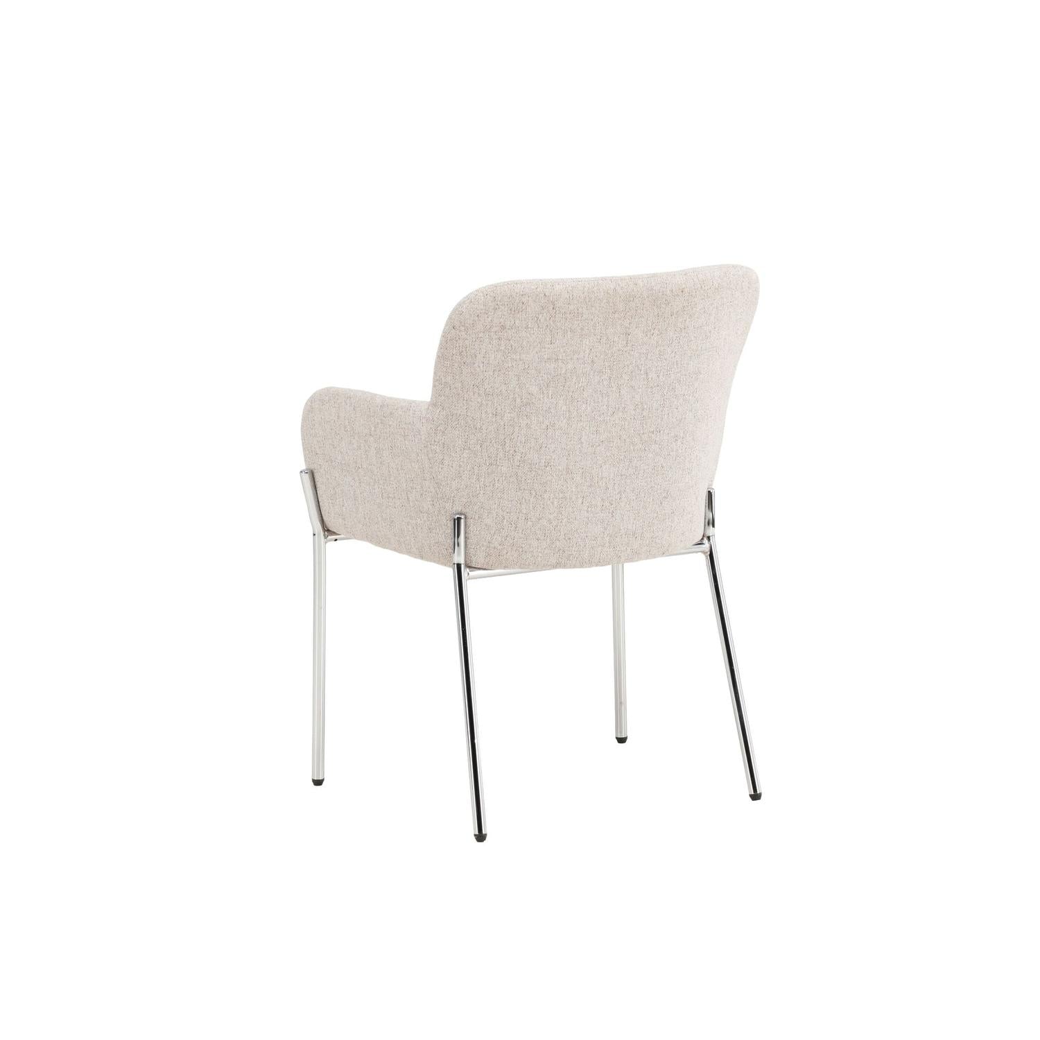Esszimmerstuhl Vätö aus Stoff mit Metallrahmen - Beige-Esszimmerstühle-Vind-le canapé