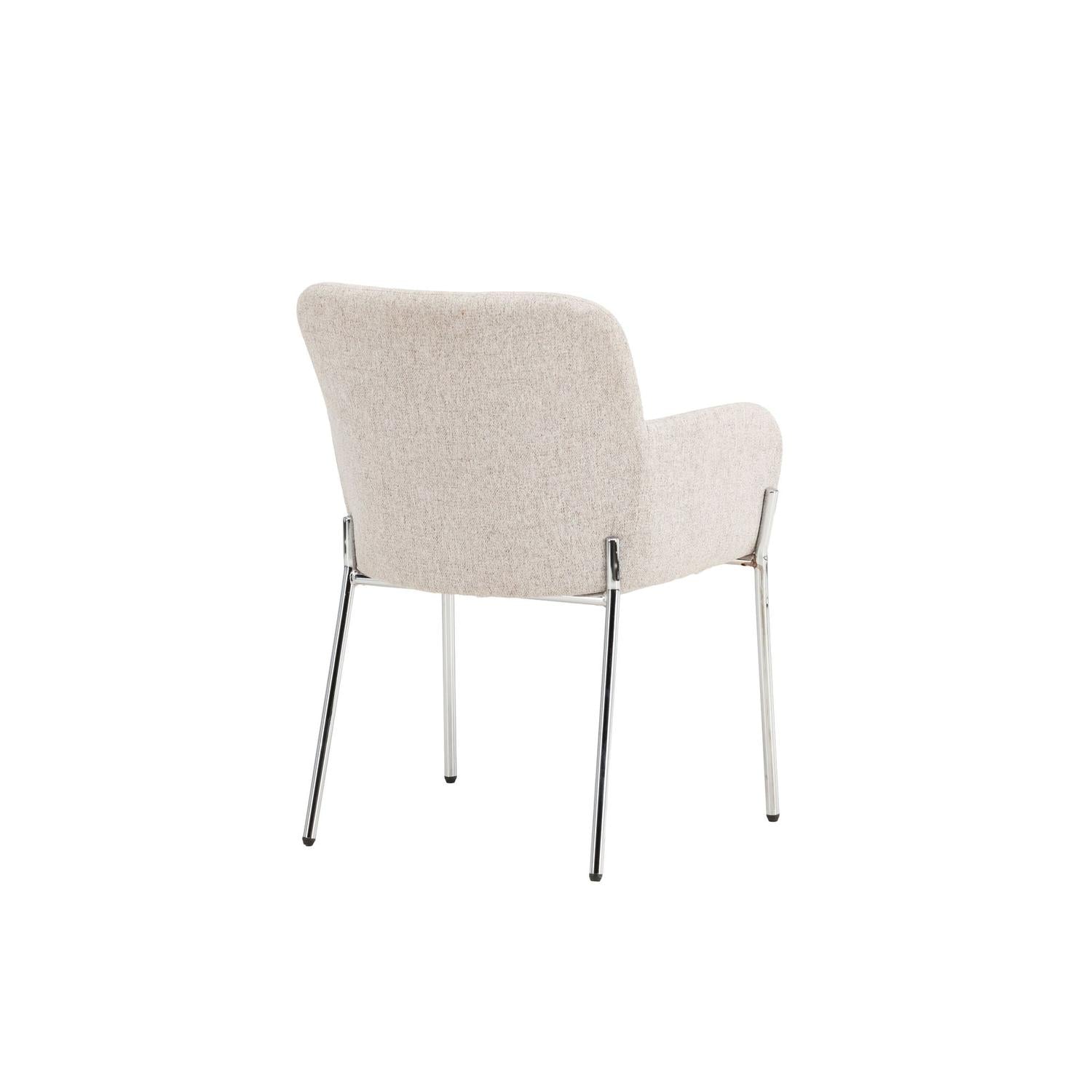 Esszimmerstuhl Vätö aus Stoff mit Metallrahmen - Beige-Esszimmerstühle-Vind-le canapé